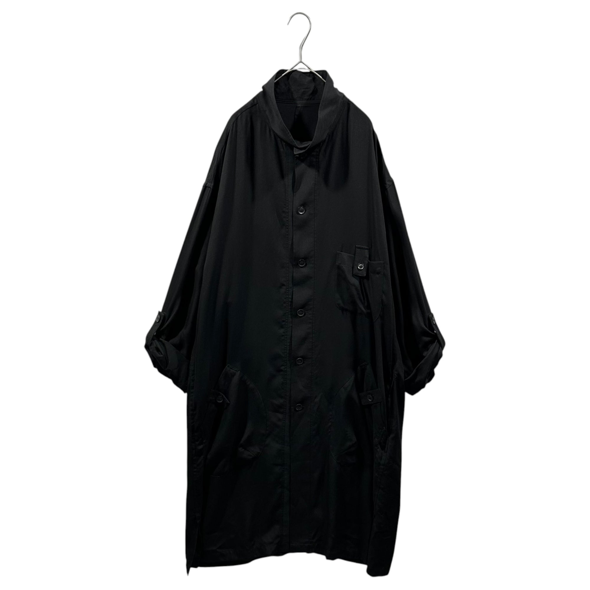YOHJI YAMAMOTO POUR HOMME(ヨウジヤマモトプールオム) 2023SS TENCEL POPLIN SHIRT-STYLE COAT テンセル ポプリン シャツ スタイル コート HZ-B31-220 1(S程度) ブラック