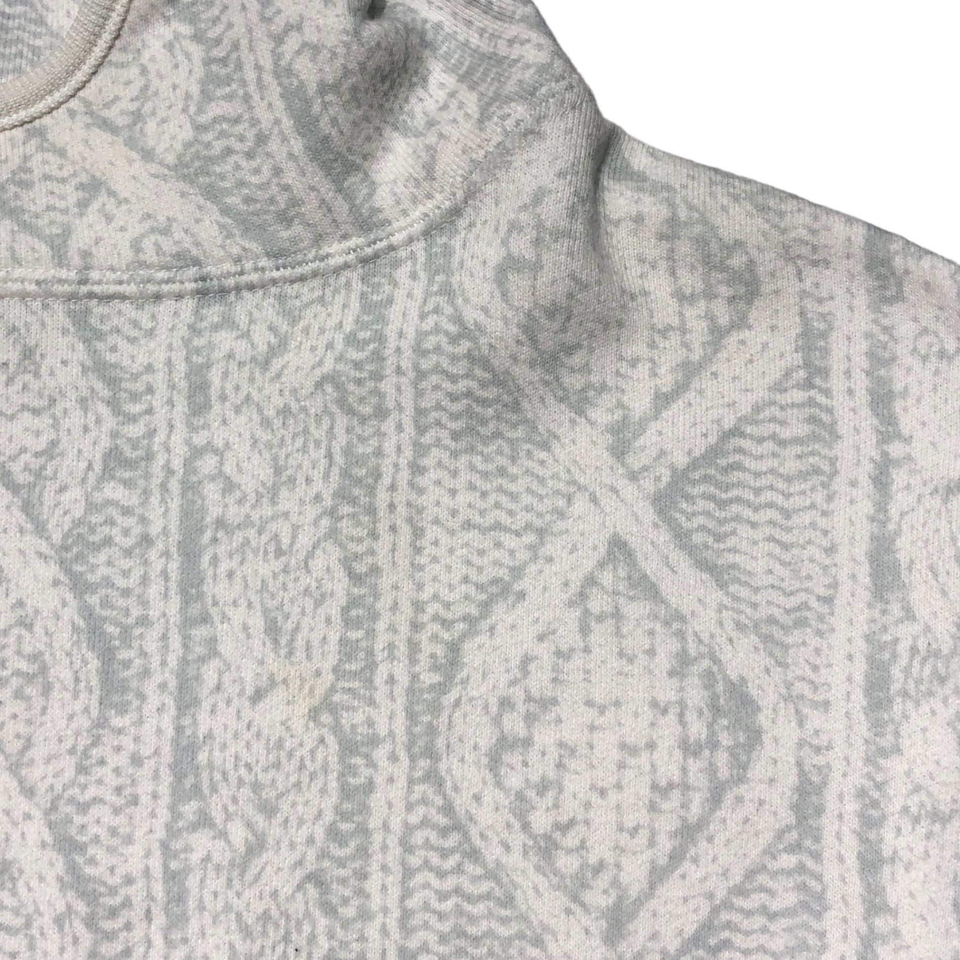 GOODENOUGH(グッドイナフ) 00's cable knit print pullover hoodie ケーブルニットプリント プルオーバー パーカー M アイボリー×グレー  藤原ヒロシ