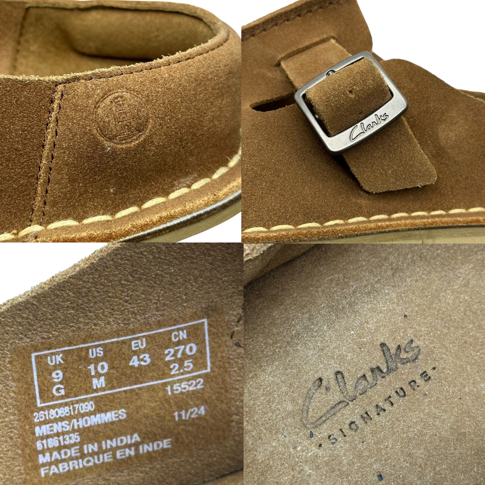 clarks(クラークス) Solsbury Mule ソルスブリー ミュール - ダークサンド スエード 15522 UK9(27cm程度) ブラウン サンダル モカシン シューズ