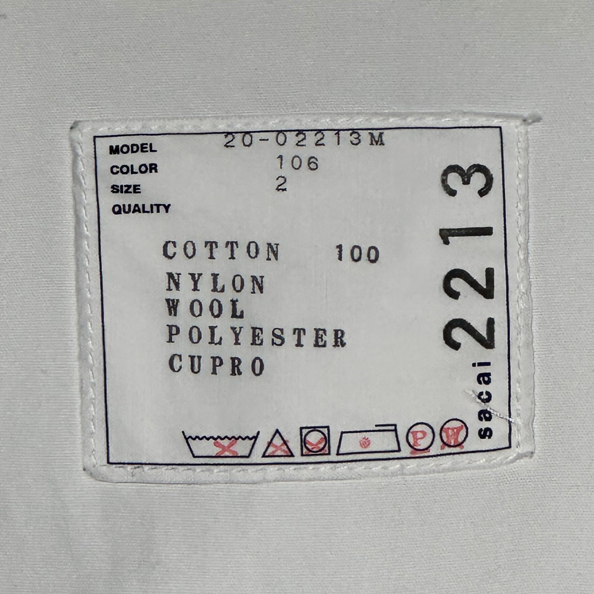 sacai(サカイ) 20AW Dockable Military Coat ドッキング ミリタリー コート 20-02213M 2(M程度) ホワイト×グレー