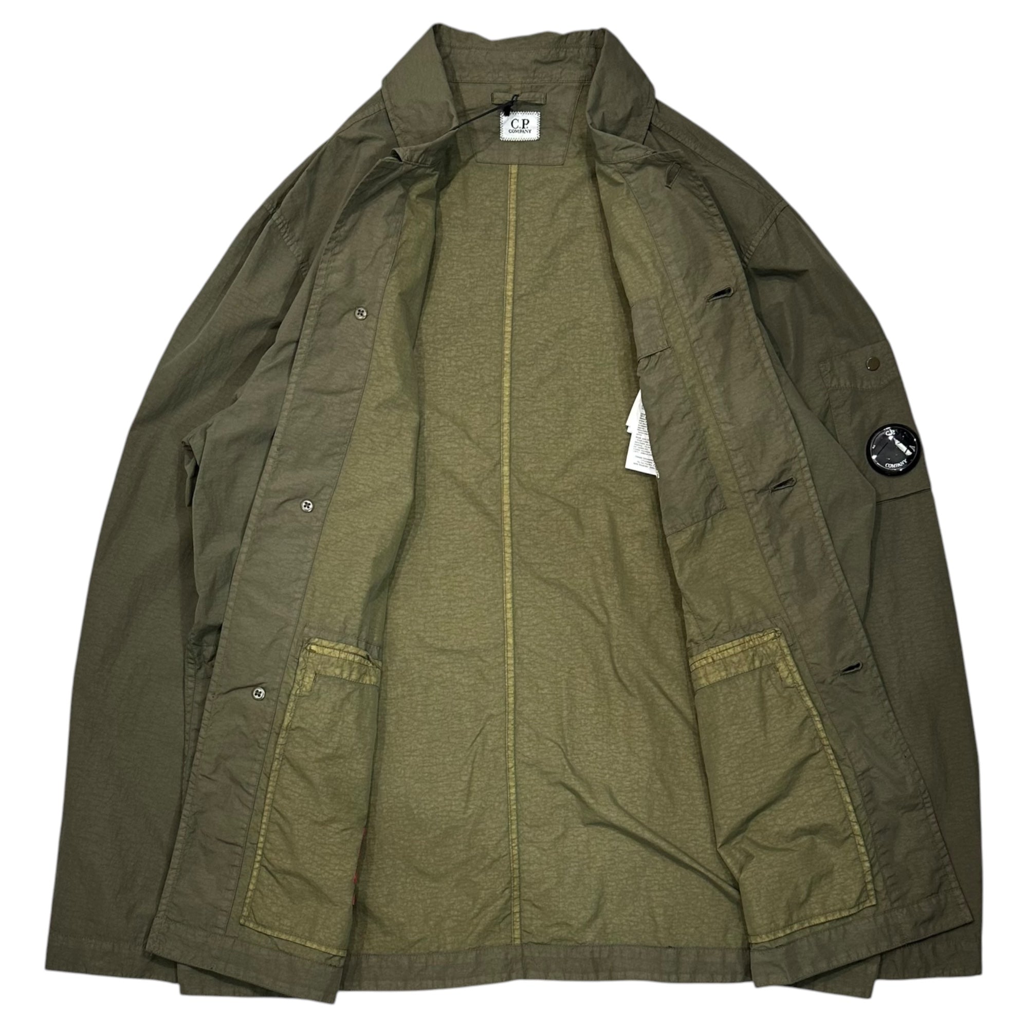 C.P.COMPANY(シーピーカンパニー) 2024SS Flatt Nylon Chore Jacket フラット ナイロン チョア ジャケット 16CMOW237A 005991G 52 カーキ Garment Dye ガーメントダイ