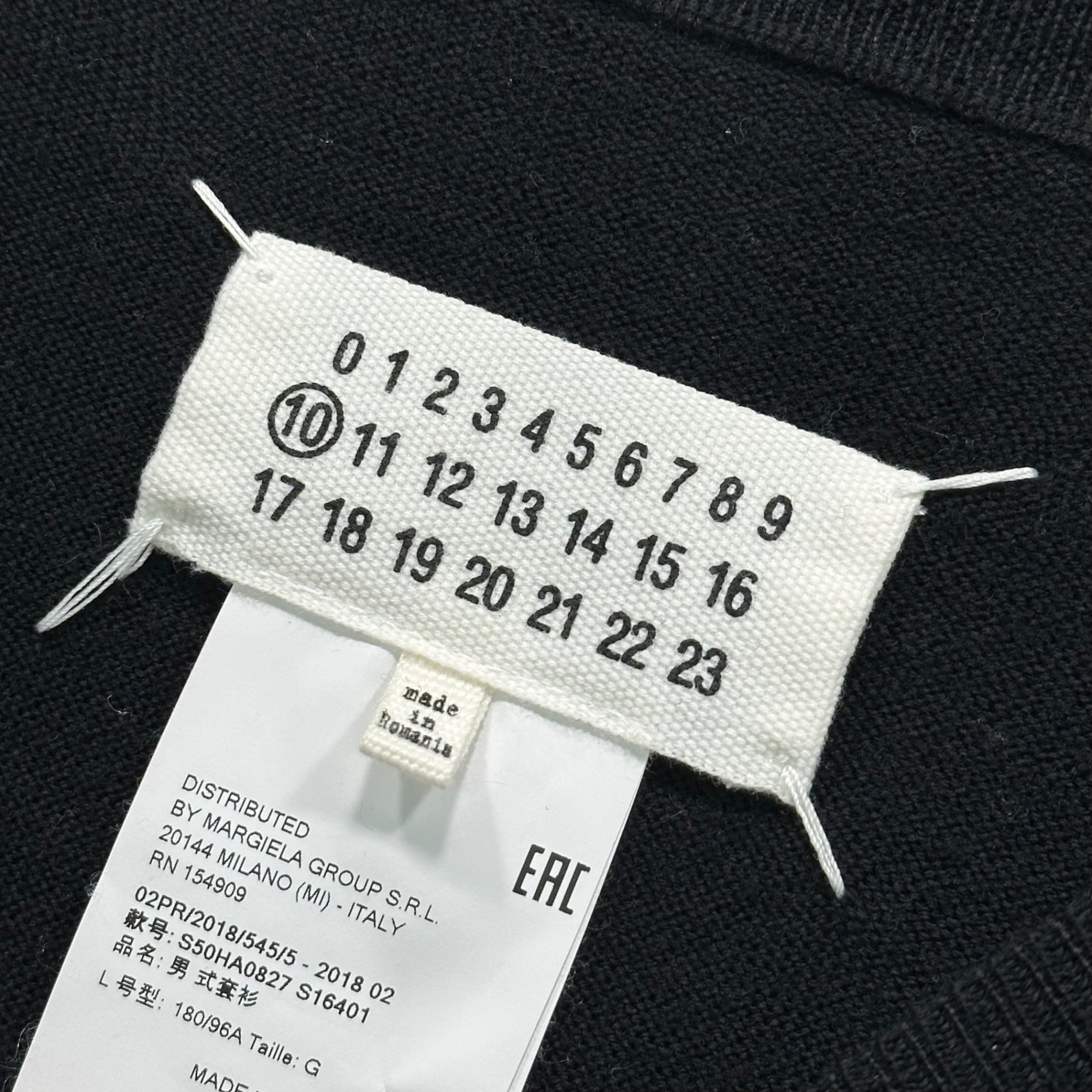 MAISON MARGIELA(メゾンマルジェラ) 18AW Inside-Out Hem-Split Wool Knit インサイドアウト 裾切替 ウール ニット S50HA0827 L ブラック