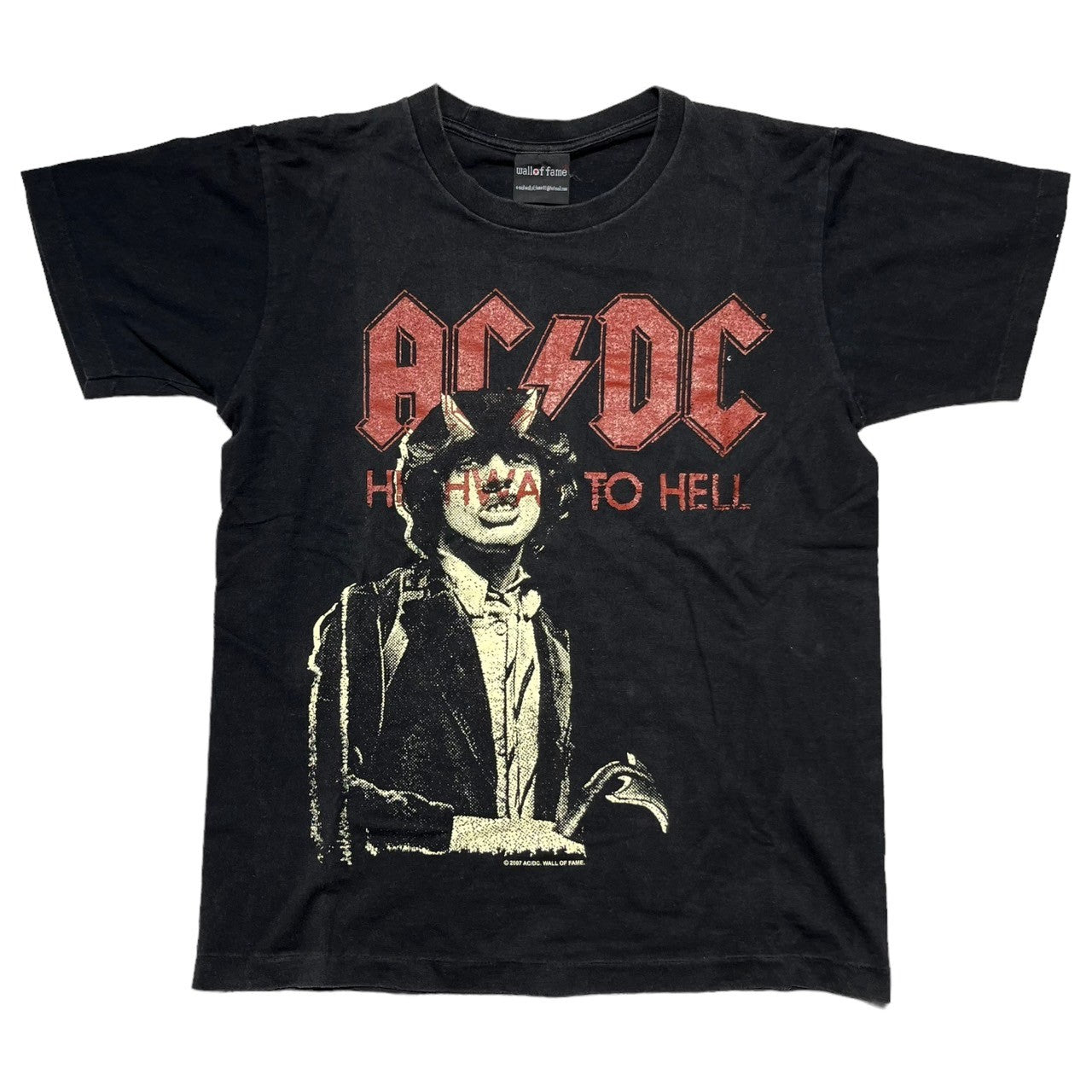 wall of fame(ウォールオブフェイム) 00's AC/DC. band Tshirt バンド Tシャツ S程度 ブラック ©2007