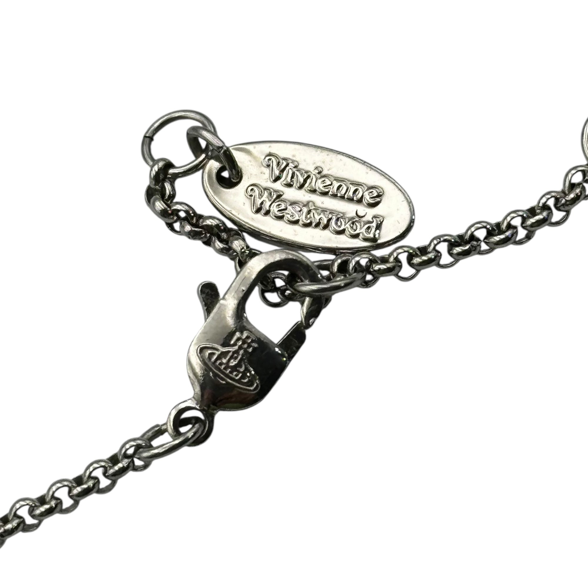 Vivienne Westwood(ヴィヴィアンウエストウッド) NEW PETITE ORB  NECKLACE ライトストーン オーブ ロゴ ネックレス 12-05-9999140-32 シルバー 箱、購入証明書付