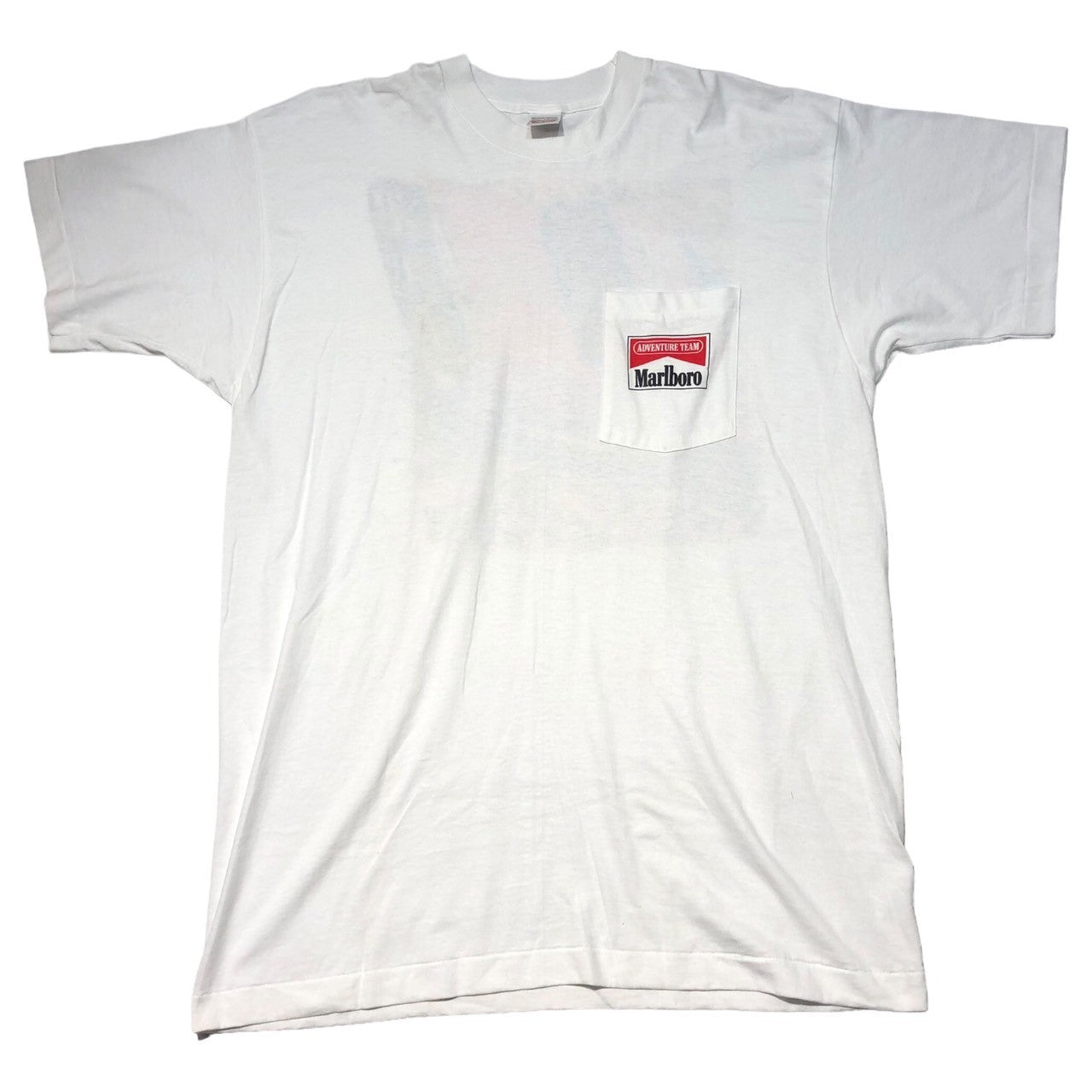 Marlboro(マールボロ) 90's ”ADVENTURE TEAM”  T-shirt アドベンチャーチーム ポケット ロゴ Tシャツ FREE ホワイト 90年代 ヴィンテージ マルボロ デッドストック
