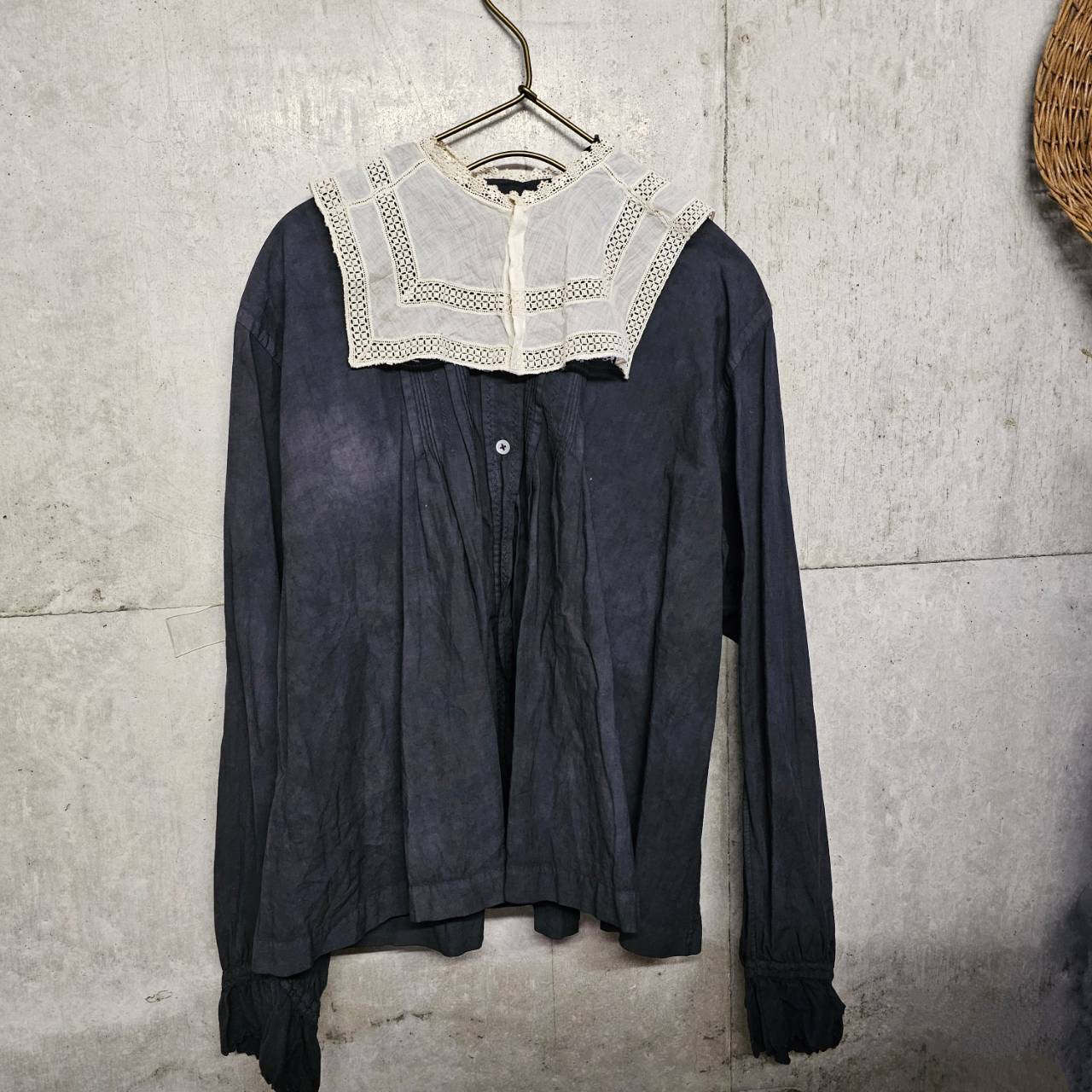 Euro antique(ヨーロッパアンティーク) France cotton lace collar フランス コットンとレースのやさしい襟 ホワイト