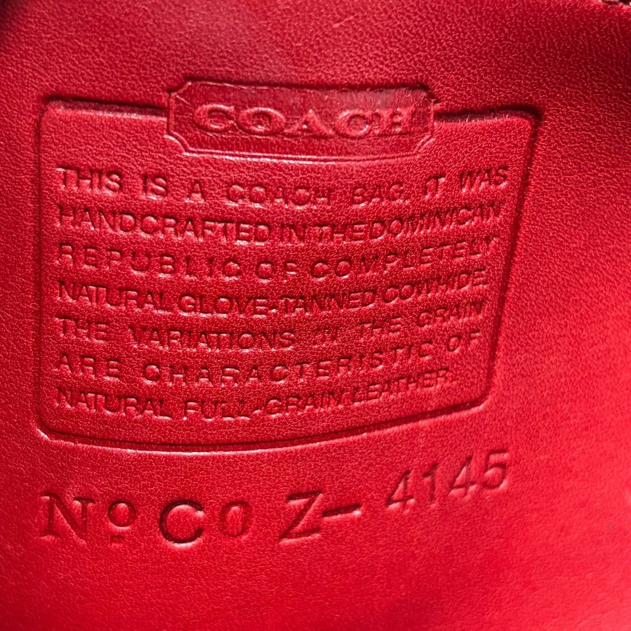 COACH(コーチ) Leather Mini Handbag レザー ミニ ハンド バッグ 4145 レッド OLD オールド