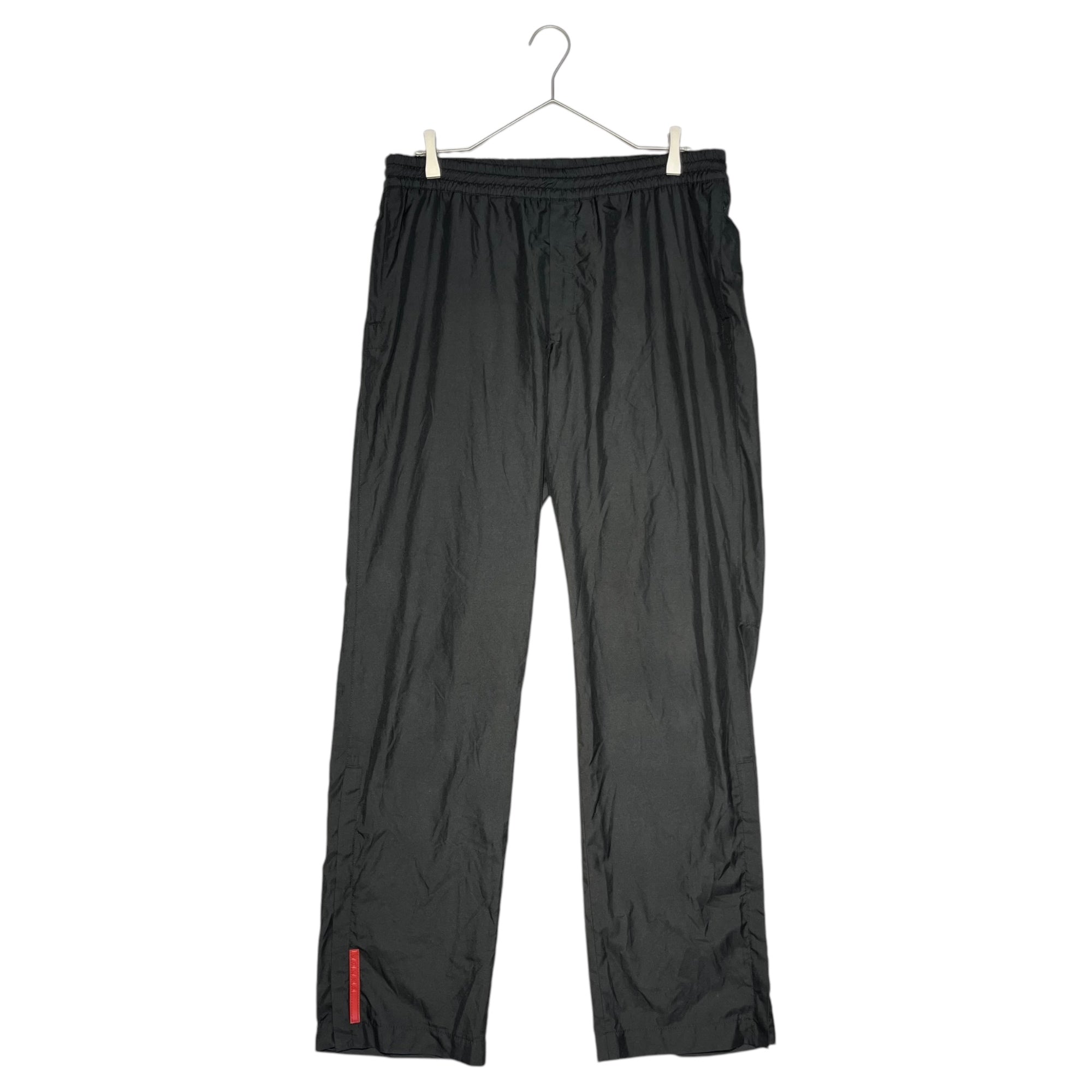 PRADA SPORT(プラダスポーツ) 00's  Hem zip logo tech pants 裾 ジップ ロゴ テック パンツ 48(M程度) ブラック Y2K トラック ジャージ