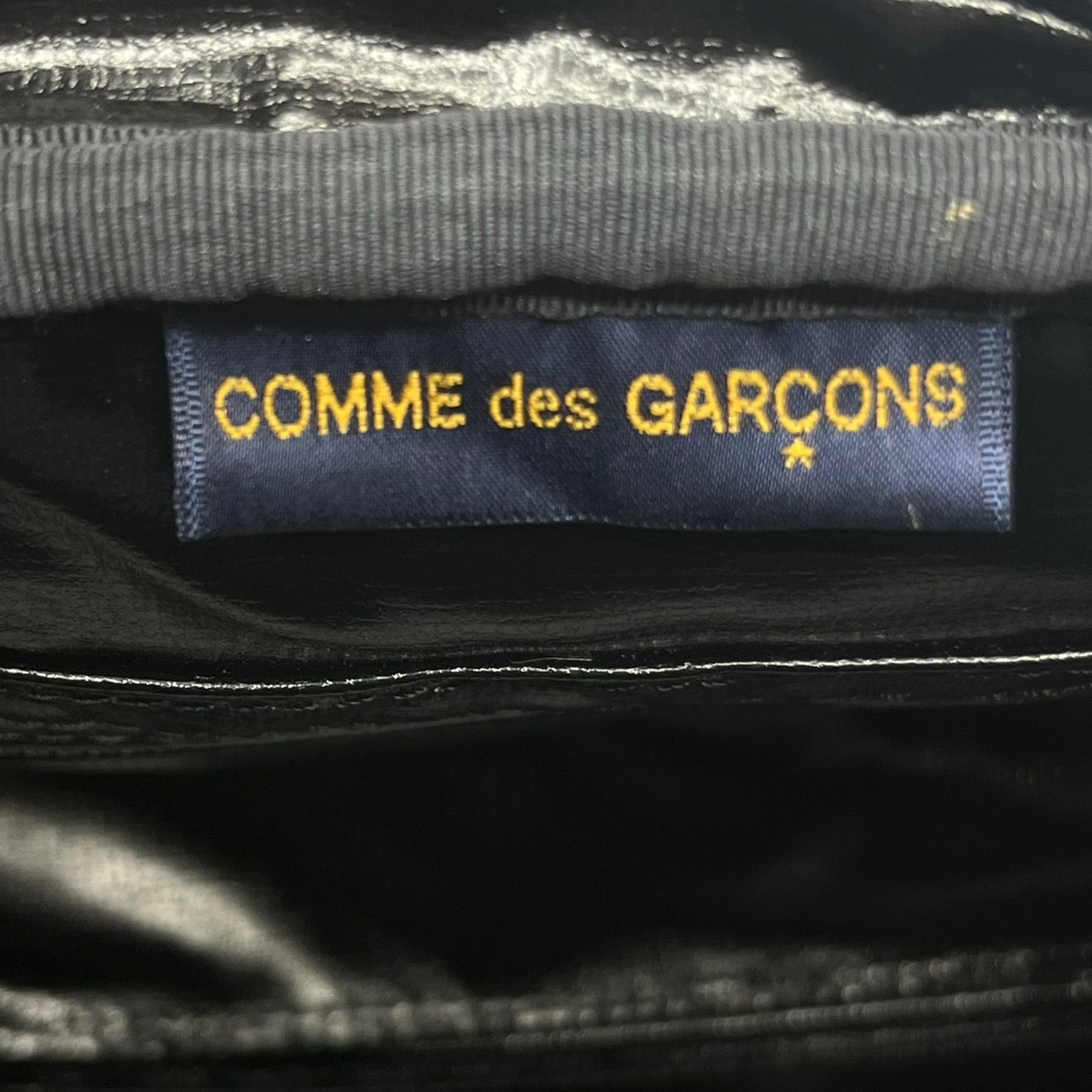 COMME des GARCONS(コムデギャルソン) オールドテキストロゴマディソンバッグ/00S/稀少/PVC/ボウリングバッグ GI-K202 ブラック×ホワイト