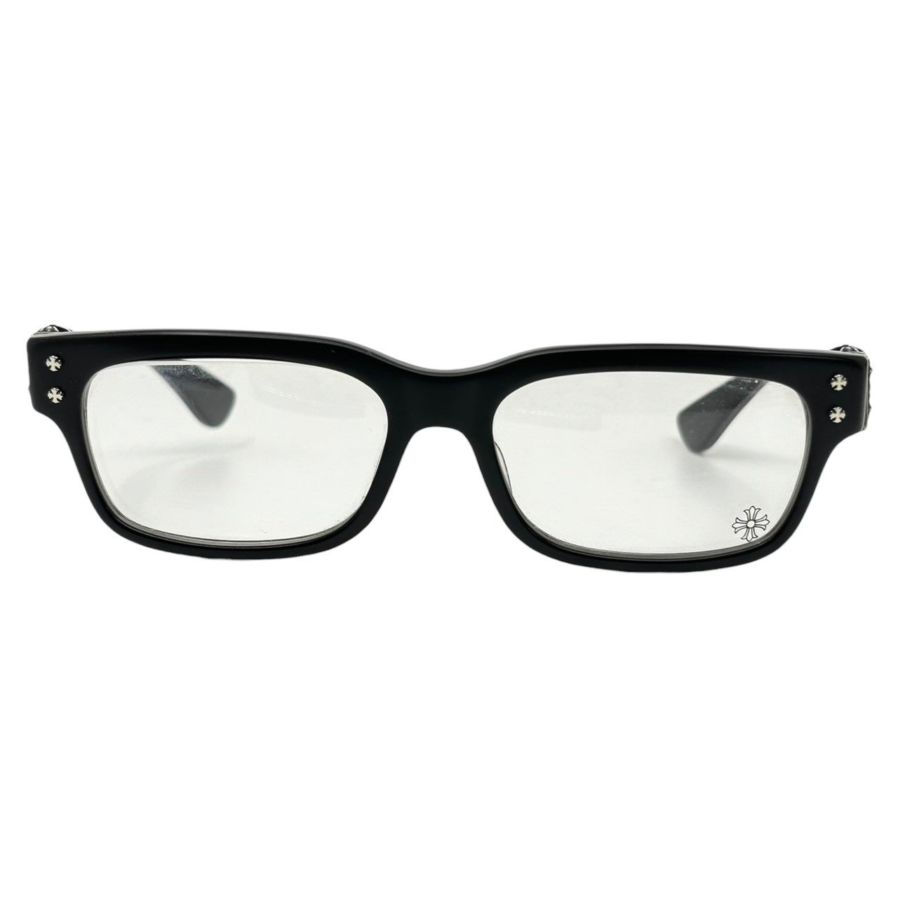 CHROME HEARTS(クロムハーツ) HEY JACK U LATE-A スクエア フレーム メガネ 55□17-153 ブラック 伊達 眼鏡 サングラス