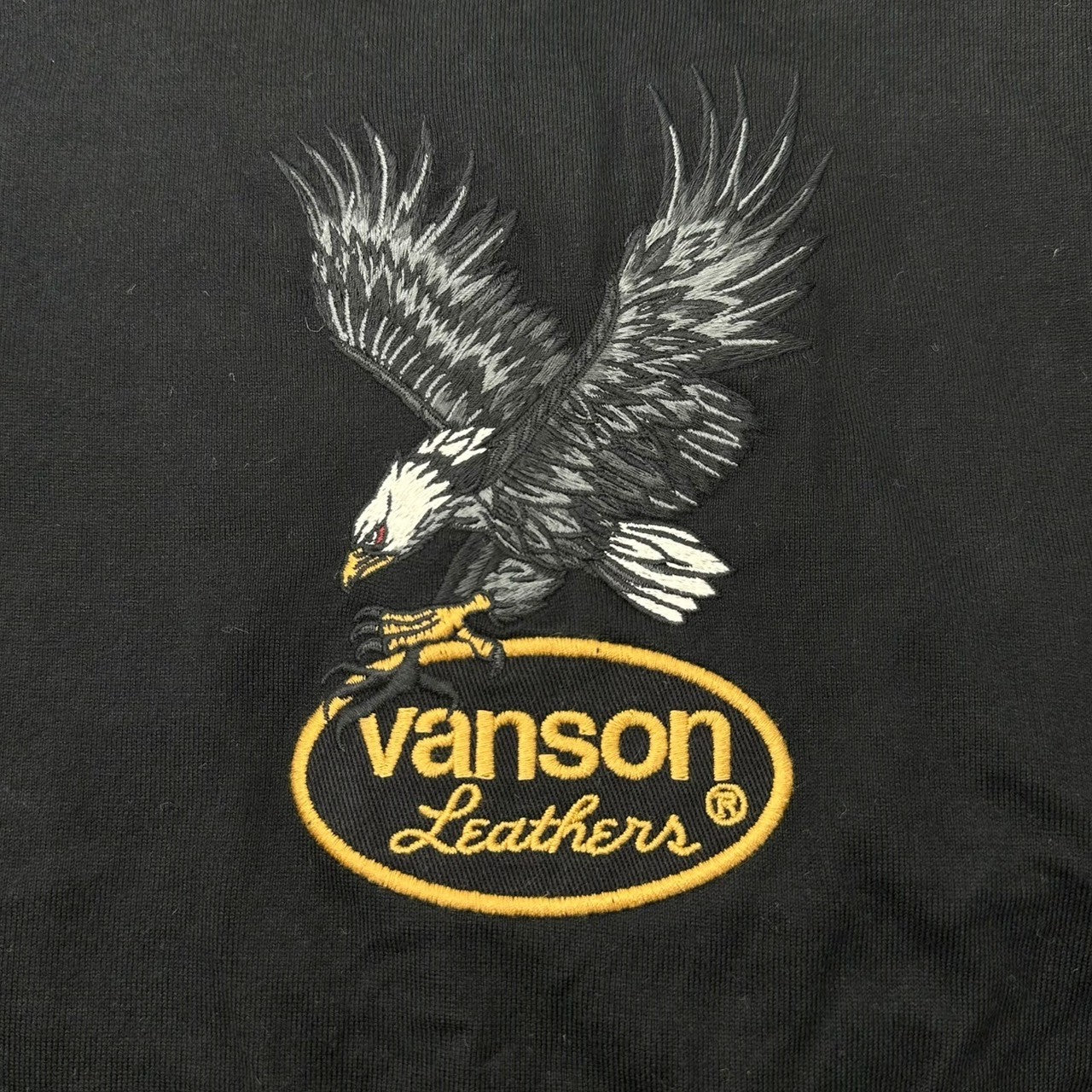 VANSON(バンソン) Eagle Embroidered L/S T-Shirt イーグル 刺繍 長袖 Tシャツ XL ブラック