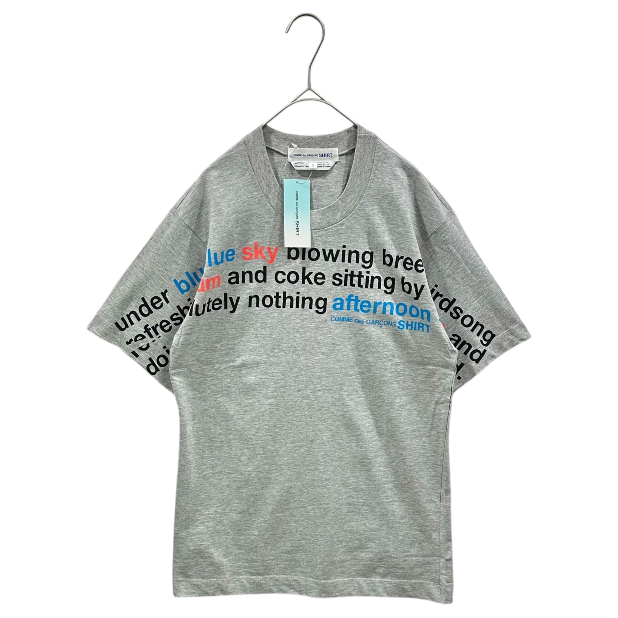 COMME des GARCONS SHIRT(コムデギャルソンシャツ) 2000's Poem Print S/S T-shirt ポエム 転写プリント 半袖 Tシャツ S10218 S グレー×マルチカラー