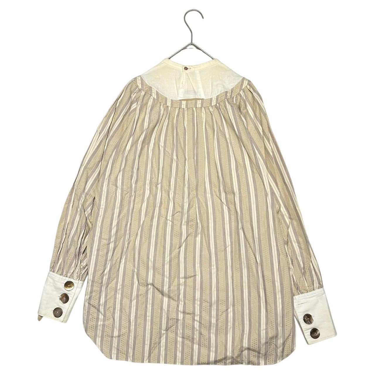 YAB-YUM(ヤブヤム　) Henley neck striped blouse ヘンリーネック ストライプ ブラウス FREE アイボリー
