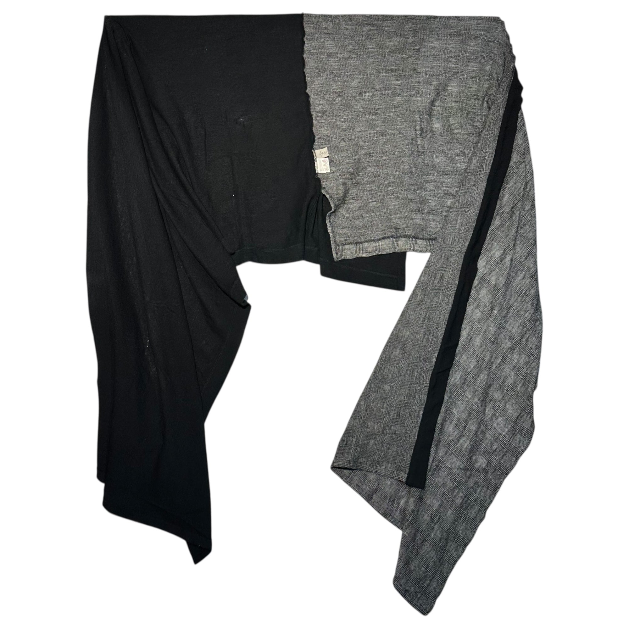 YOHJI YAMAMOTO(ヨウジヤマモト) Knit Wrap Skirt ニット 巻き スカート FE-T31-169 FREE グレー×ブラック