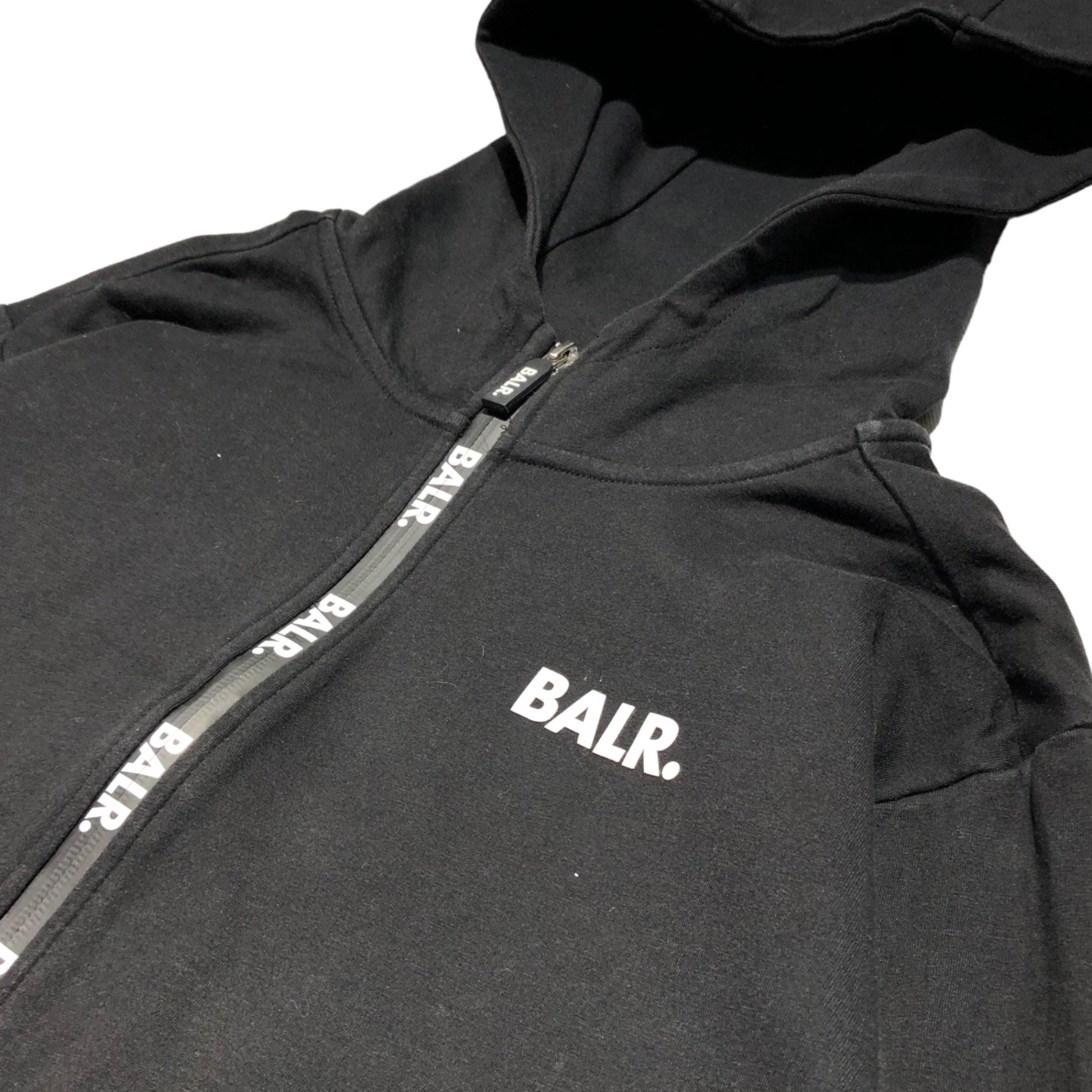 BALR. (ボーラー) logo zip hoodie ロゴ ジップ パーカー L ブラック 止水 テープ