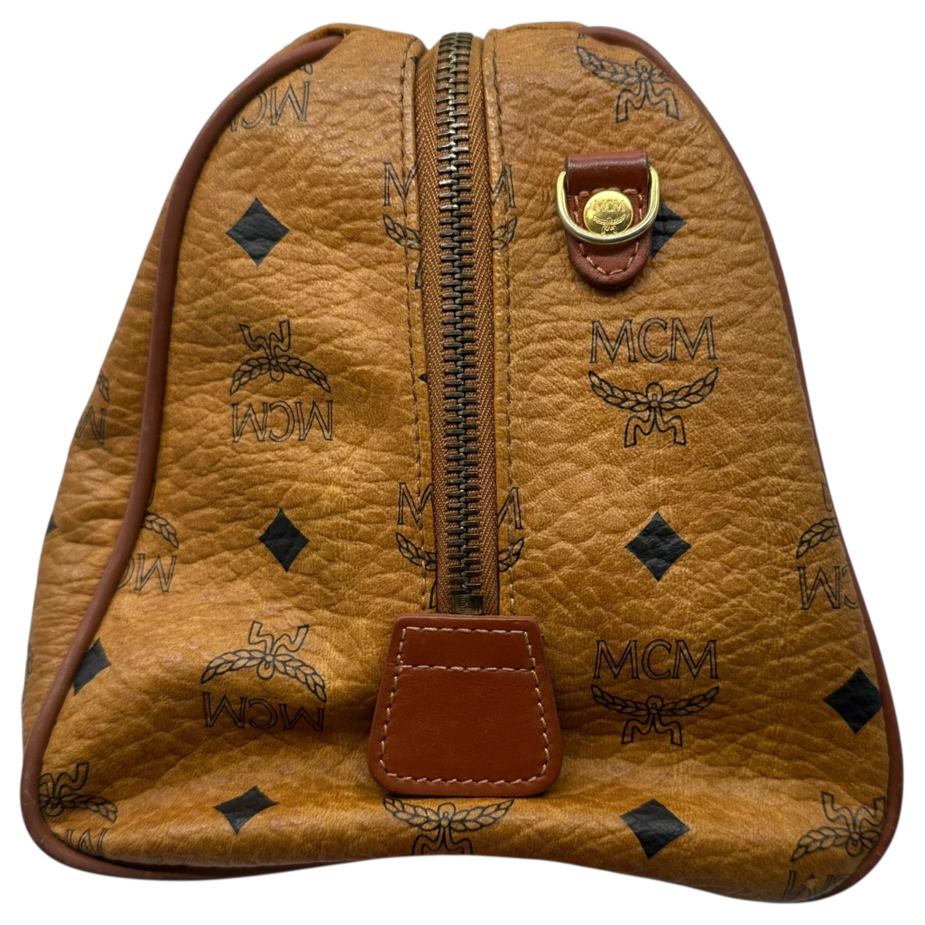 MCM(エムシーエム) Monogram Mini Boston Bag モノグラム ミニ ボストン バッグ ブラウン ハンド