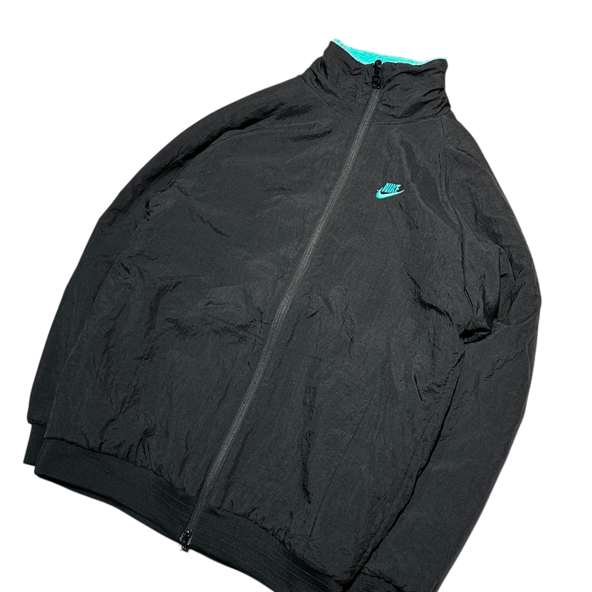 NIKE(ナイキ) AS M NSW VW SWSH FULL ZIP JKT リバーシブル ビッグ スウッシュ ボア ナイロン ジャケット BQ6546-301 M ブラック×ミントグリーン