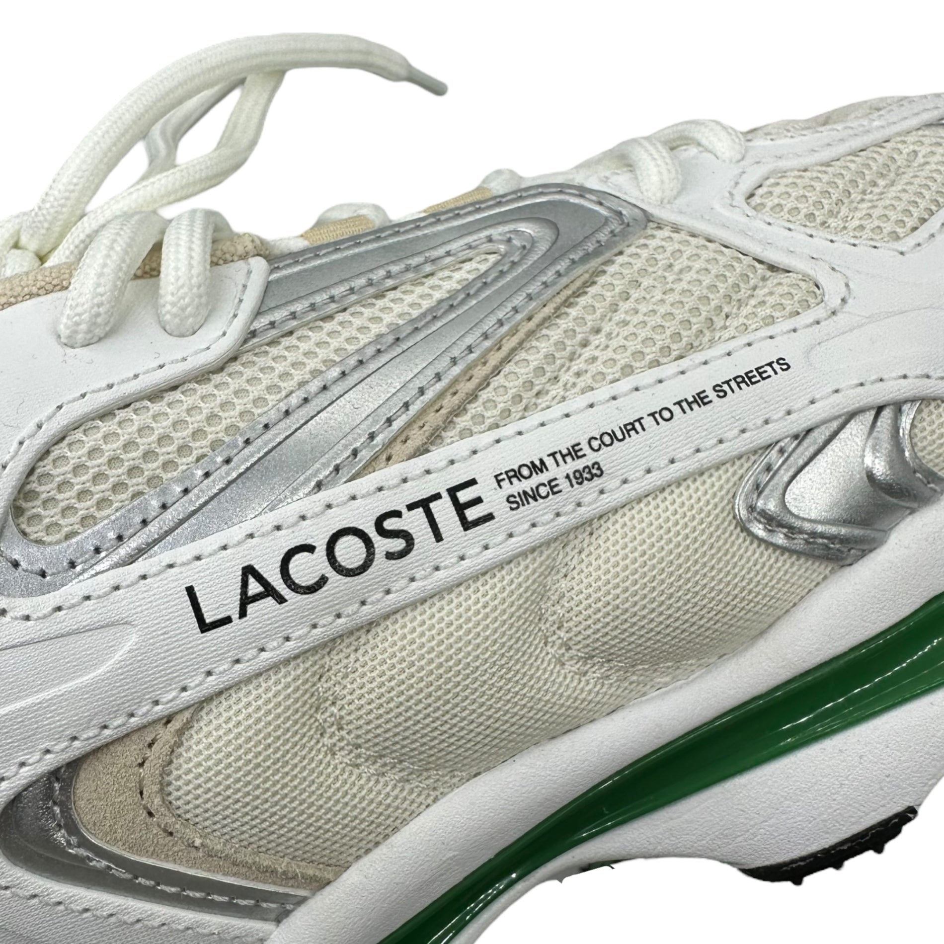 LACOSTE(ラコステ) L003 2K24 124 1 SFA ローカット スニーカー 747SMA0013082 27.5cm ホワイト×グリーン