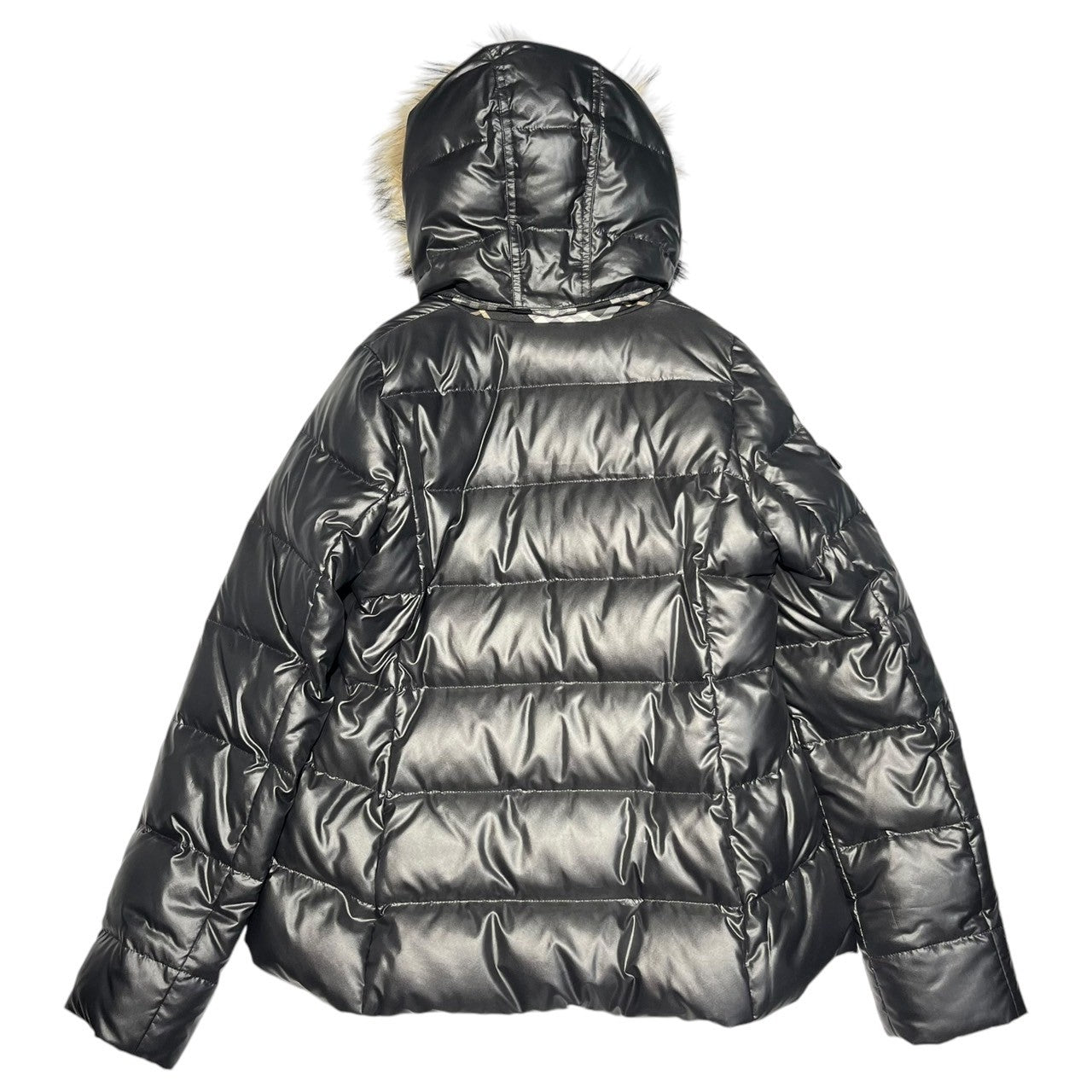 BURBERRY BLUE LABEL(バーバリーブルーレーベル) Raccoon Fur Down Jacket ラクーン ファー ダウン ジャケット FCF24-693-09 38(M程度) ブラック