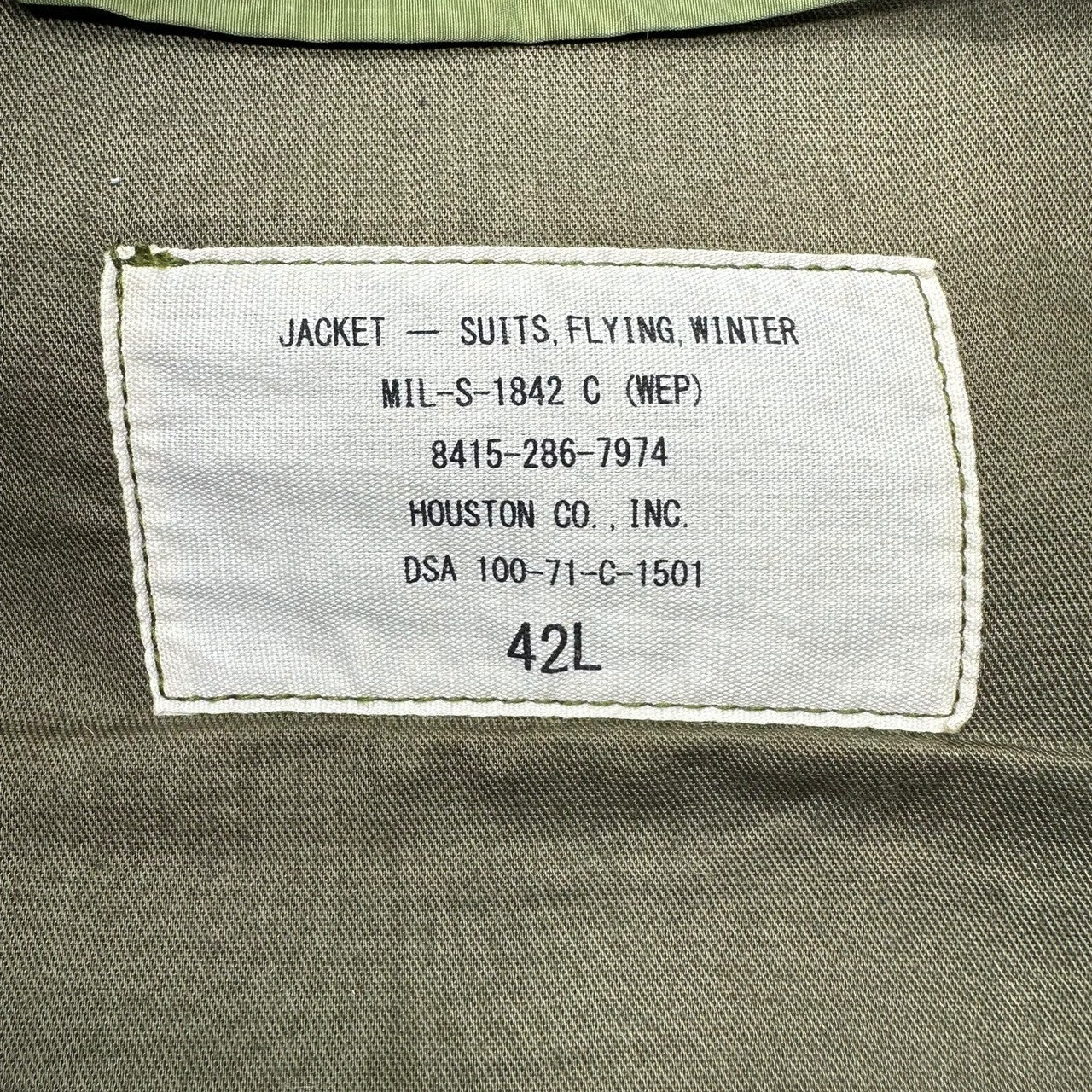 HOUSTON(ヒューストン) G-8 FLIGHT JACKET 2nd フライト ジャケット 55090 42(L) オリーブ ゴンズ ミリタリー