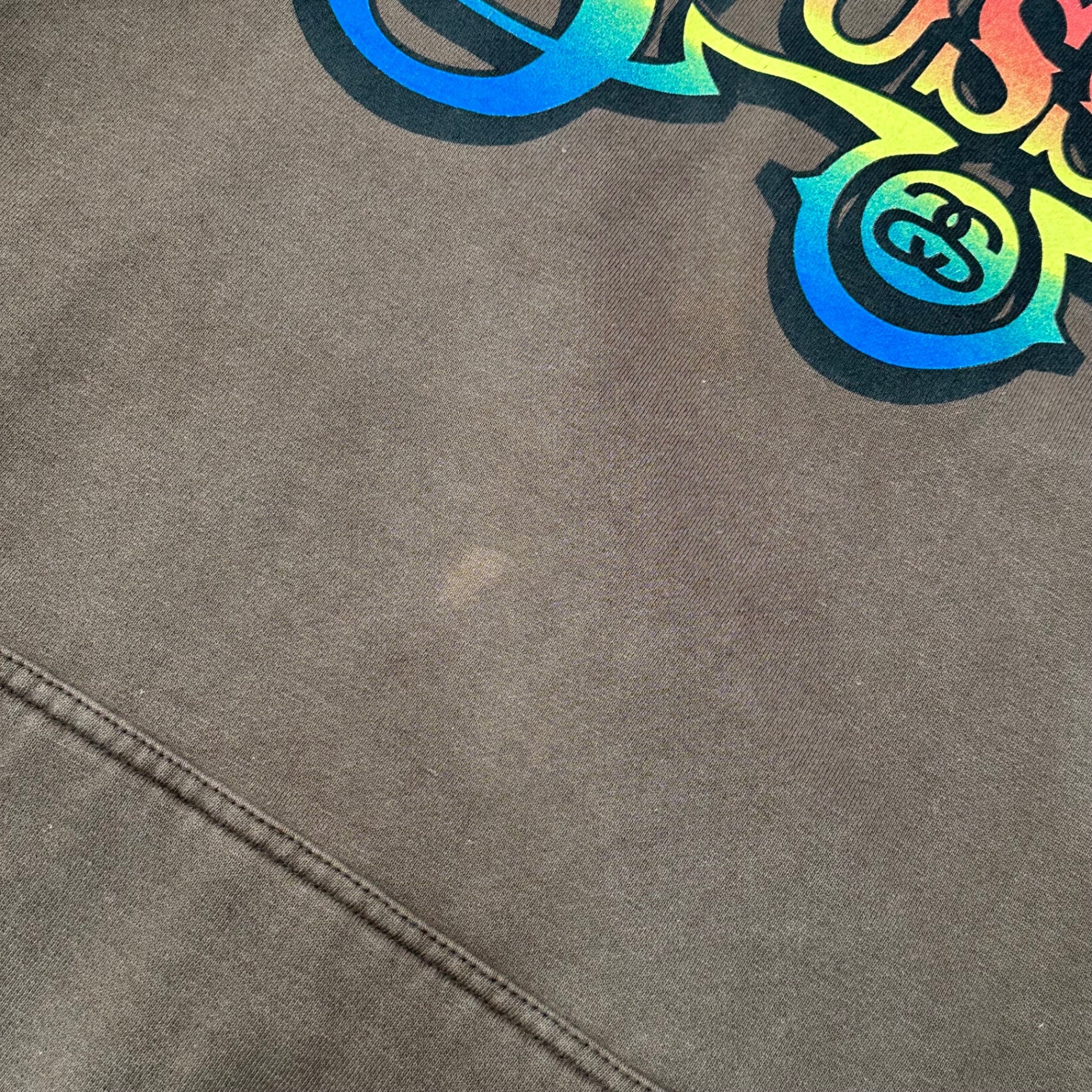 STUSSY(ステューシー) 00's USA made Graphic Logo Print Hoodie グラフィック ロゴ プリント パーカー XL ブラウン