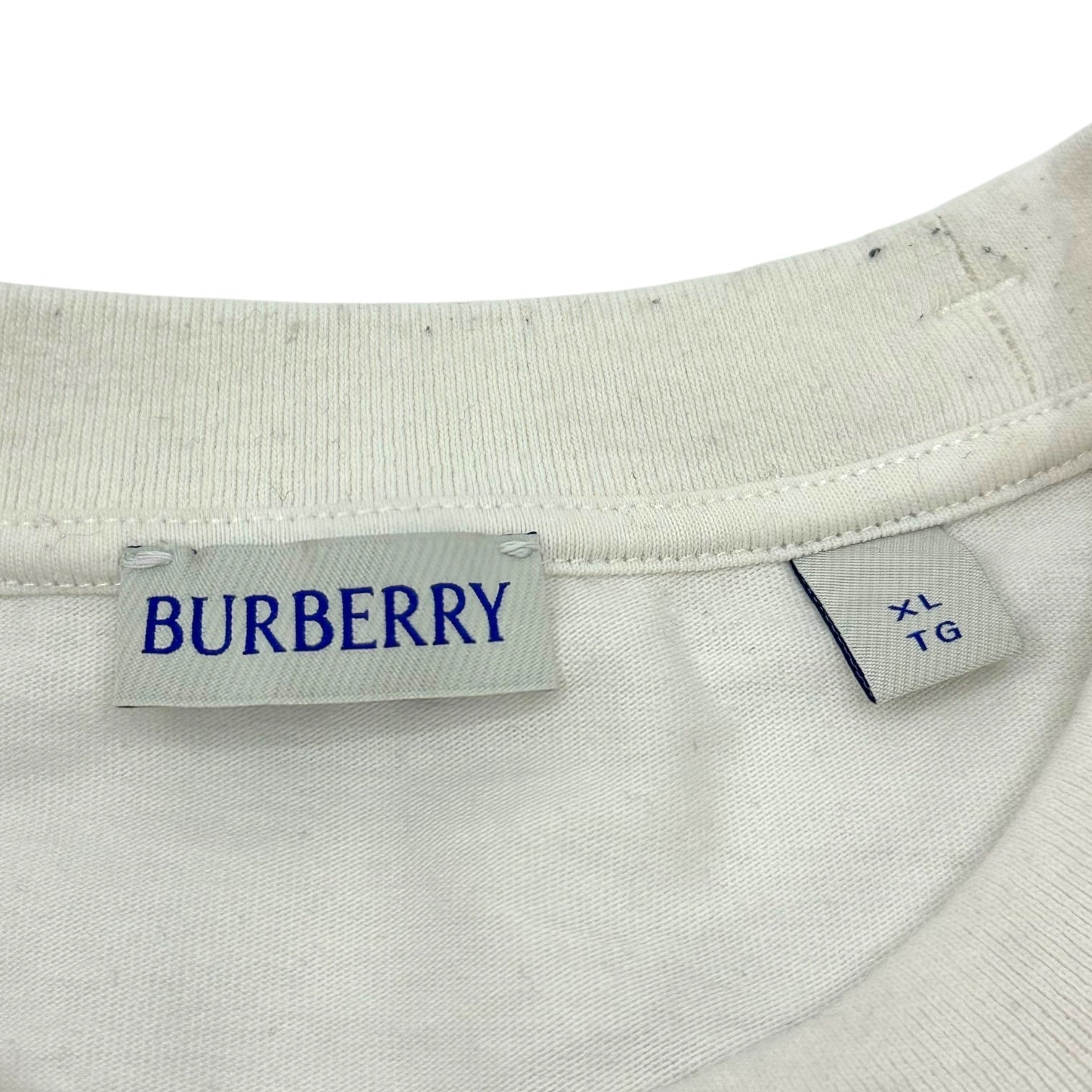 BURBERRY(バーバリー) Cross Stitch EKD Cotton T-Shirt クロス ステッチ EKD コットン Tシャツ XL ホワイト