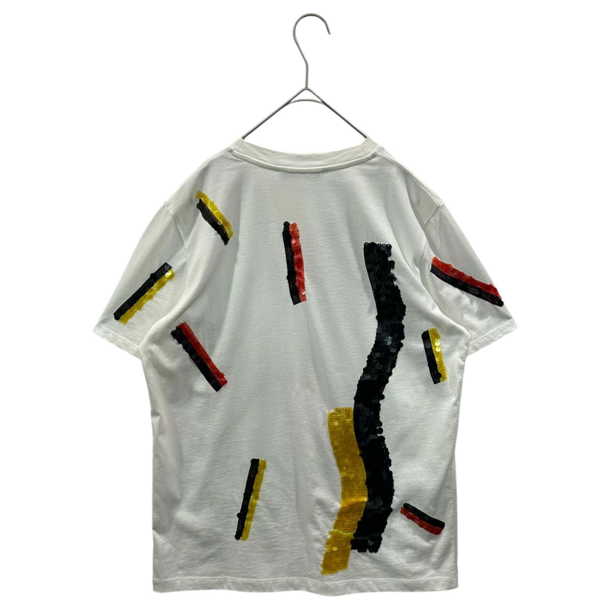 Acne Studios(アクネストゥディオズ) Sequined Decorative T-Shirt スパンコール 装飾 Tシャツ S ホワイト×オレンジ×ブラック