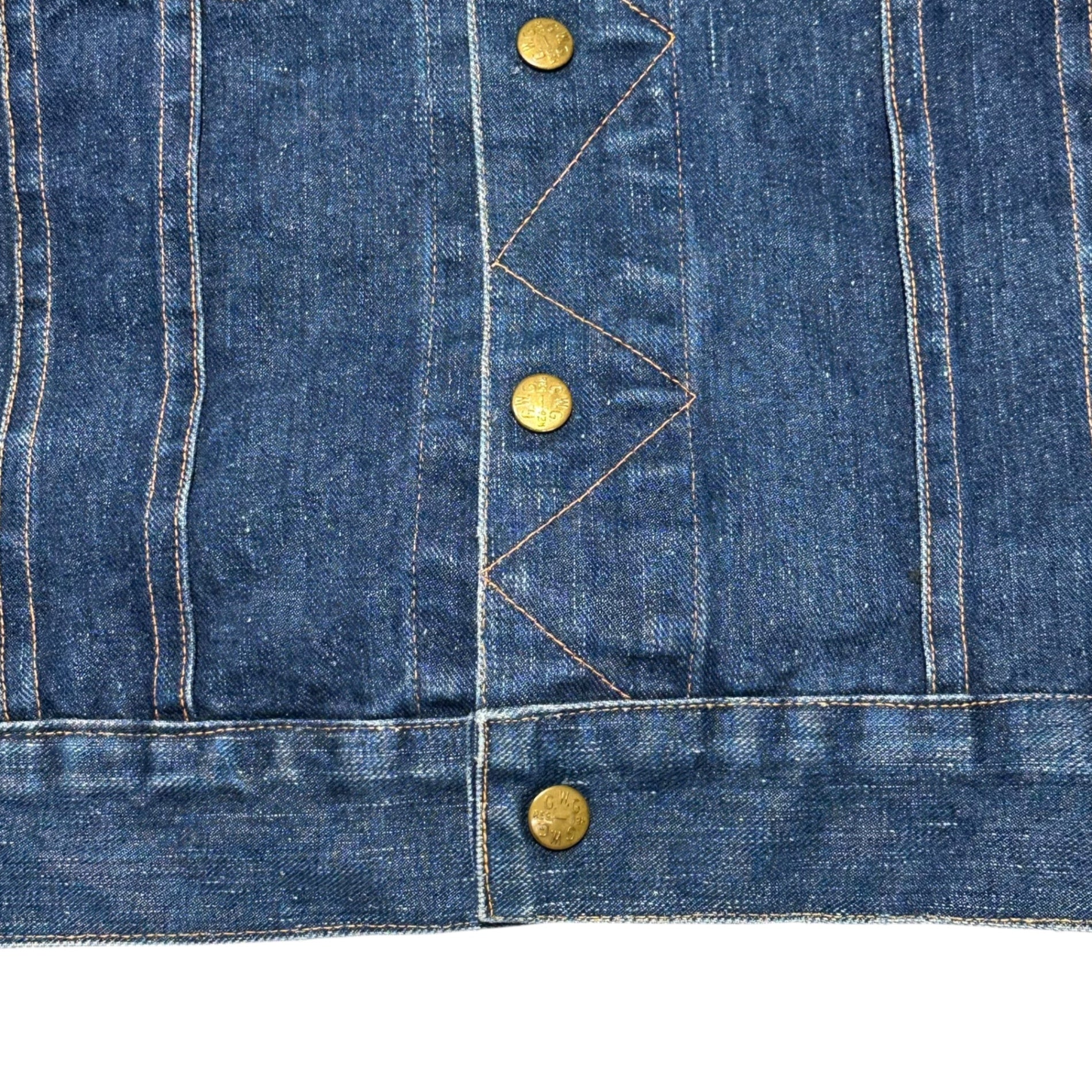 GWG(ジーダブルジー) 60's~70's ”COWBOY KING” Vintage Denim Jacket カーボーイキング ヴィンテージ デニム ジャケット 42 M インディゴ 60年代～70年代 古着