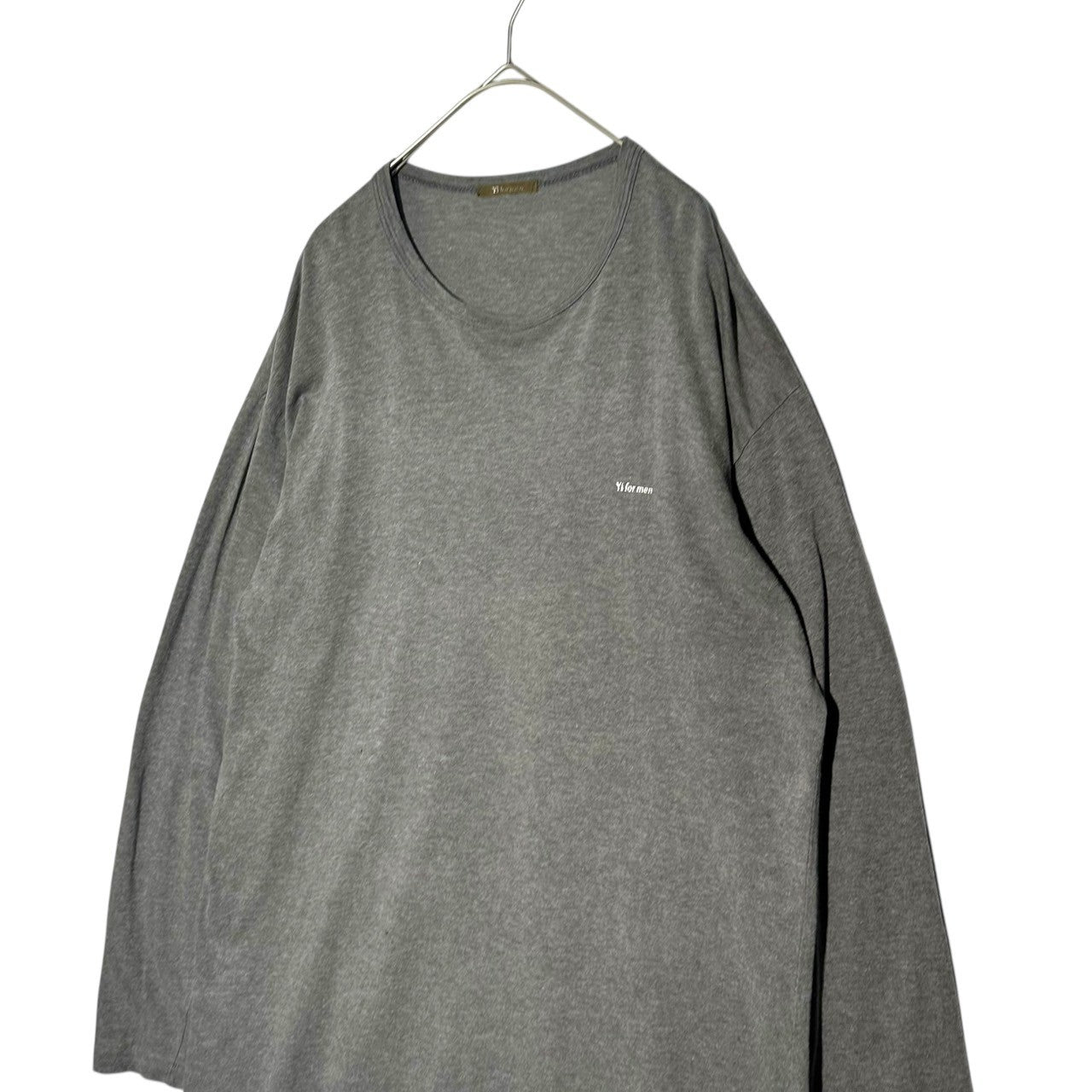 Y's for men(ワイズフォーメン) 90's Vintage one point logo long sleeve T-shirt ヴィンテージ ワンポイントロゴ ロングスリーブ Tシャツ MZ-T02-001 FREE グレー×ホワイト