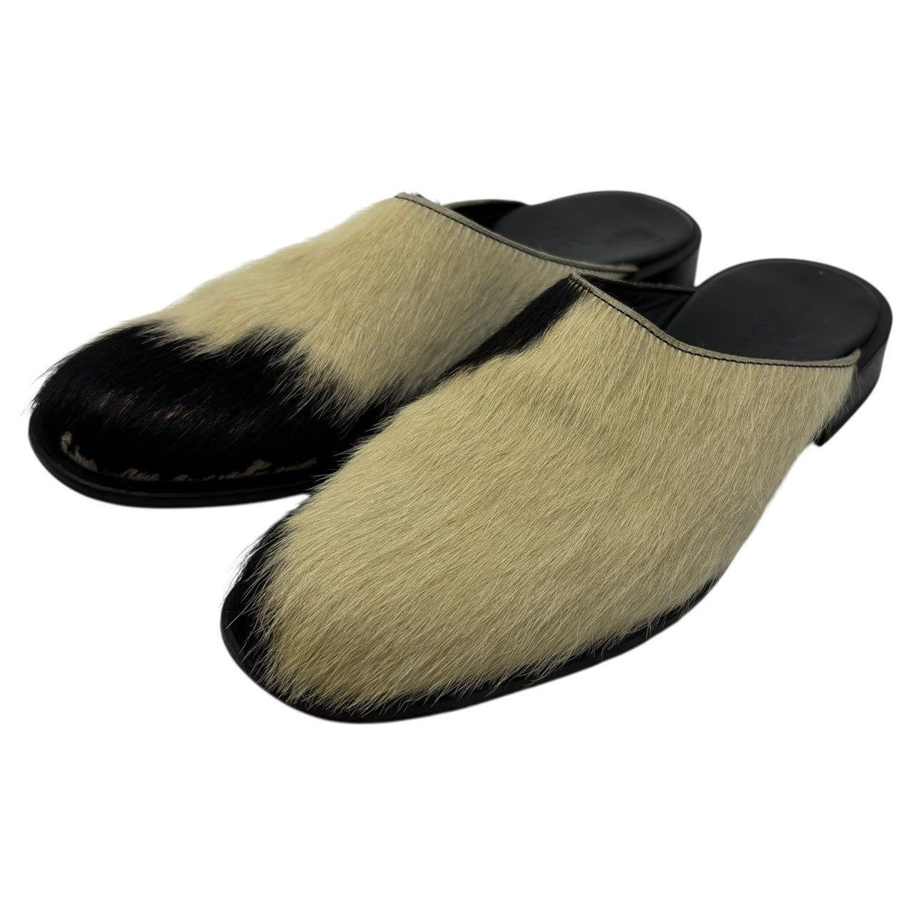 Y's(ワイズ) Harako Leather Sandals ハラコ レザー サンダル YZ-E08-764 表記無(22.5cm~23cm程度) アイボリー×ブラウン ミュール