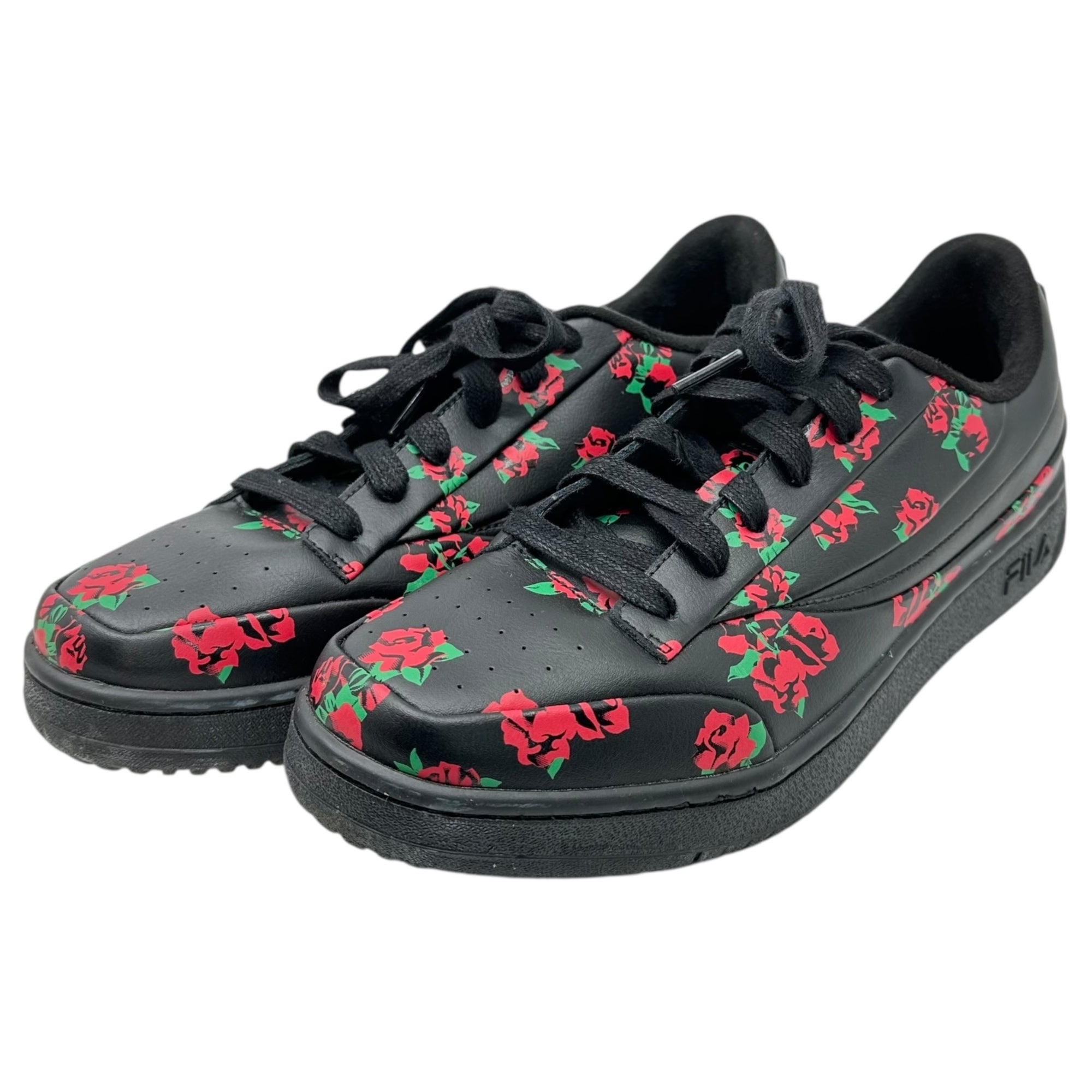 FILA x BEDWIN & THE HEARTBREAKER(フィラ × ベドウィン) original tennis EM オリジナル テニス ローカット スニーカー 花柄 USS23093 29.0cm ブラック×レッド