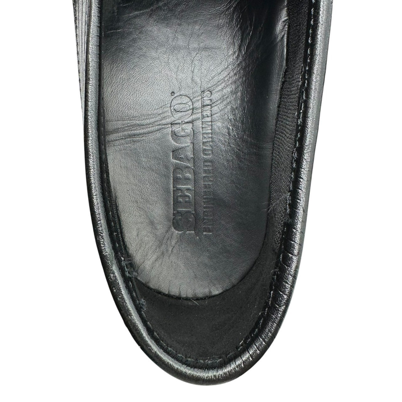 SEBAGO×Engineered Garments(セバゴ×エンジニアードガーメンツ) EXOTIC LOAFER EG エキゾチック レザー ローファー 741145W 42(28cm程度) ブラック 革靴 コイン 厚底 vibramソール コラボ 箱付
