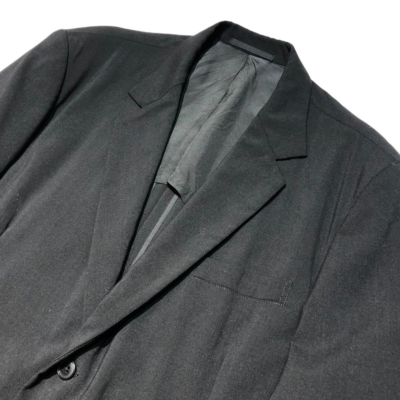 Y's for men(ワイズフォーメン) 93SS wool gabardine set up suit ウール ギャバジン セット アップ スーツ MO-J06-103 MO-P04-103 S ブラック ワイド シルエット パンツ テーラード ジャケット