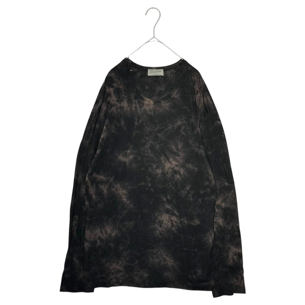 YOHJI YAMAMOTO POUR HOMME(ヨウジヤマモトプールオム) 13AW Discharge-printed C/R/W L/S knit top 抜染 コットン ウール レーヨン 長袖 カットソー HQ-T18-077 3(M程度) ブラック Tシャツ タイダイ