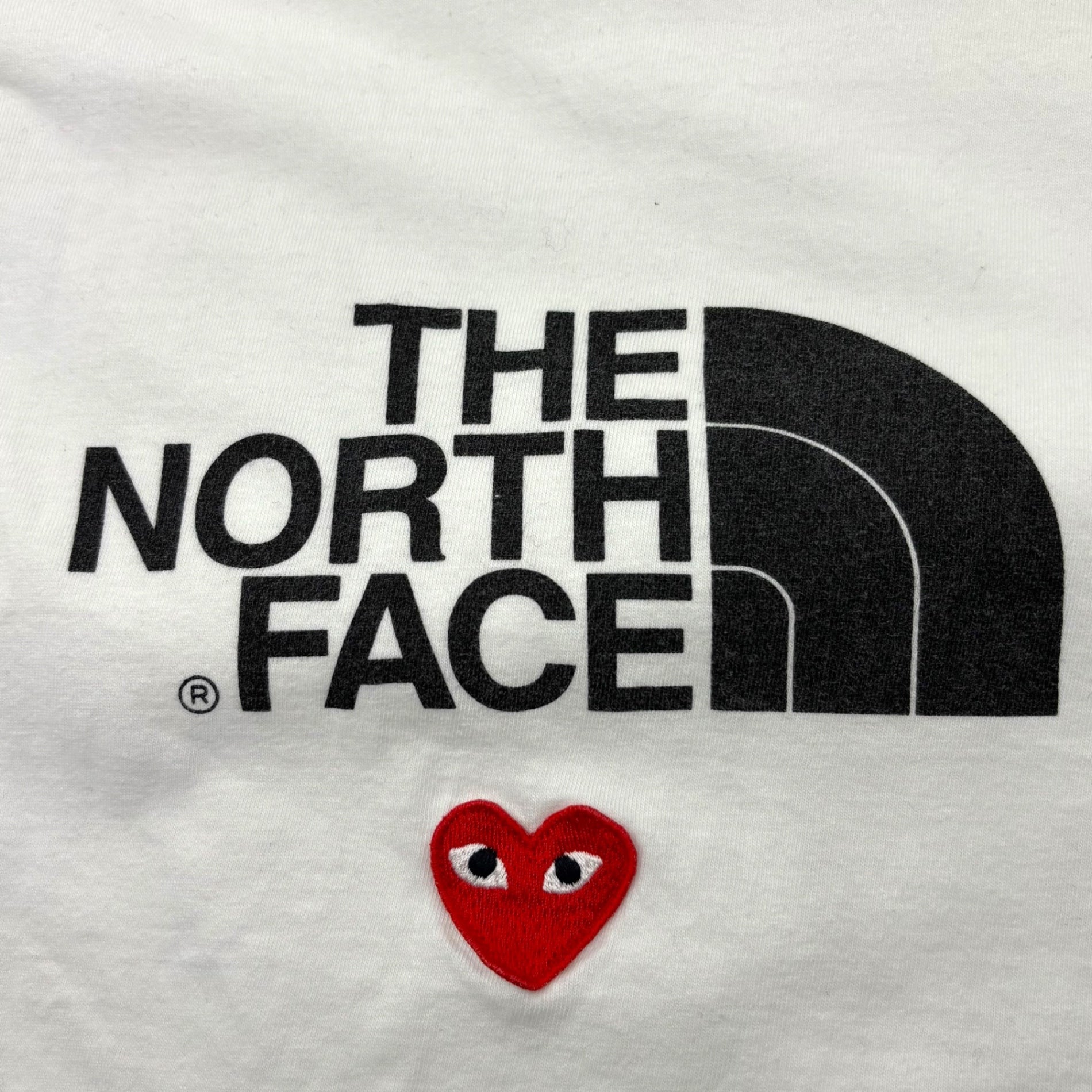 PLAY COMME des GARCONS×THE NORTH FACE(プレイコムデギャルソン×ノースフェイス) 20SS S/S TEE コラボ ロゴ ワッペン 半袖 Tシャツ AE-T202 XXL ホワイト AD2020