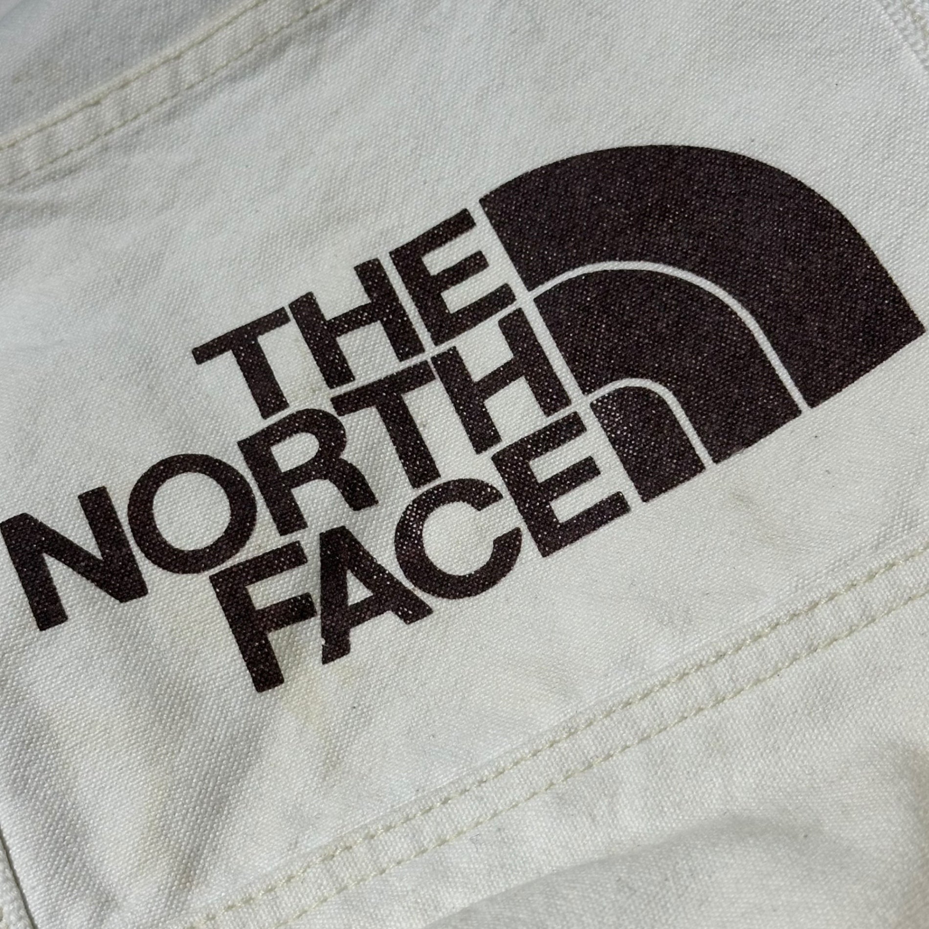 THE NORTH FACE(ノースフェイス) 80's Vintage Logo Print Canvas Tote Bag ヴィンテージ ロゴ プリント キャンパス トート バッグ ホワイト 茶タグ 80年代