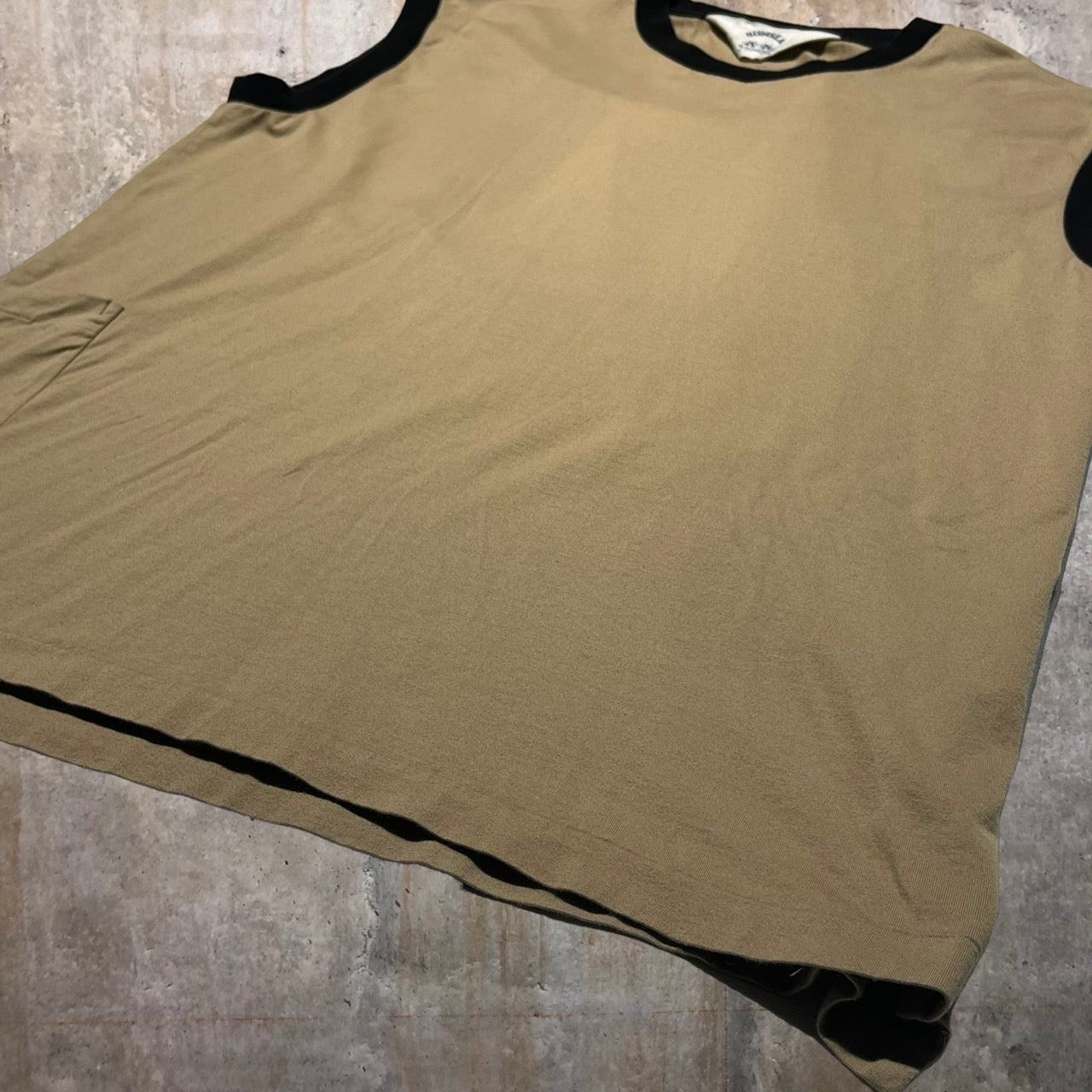 SUNSEA(サンシー) 18SSバイカラーノースリーブTシャツ 18S05 3(Lサイズ程度) ベージュ