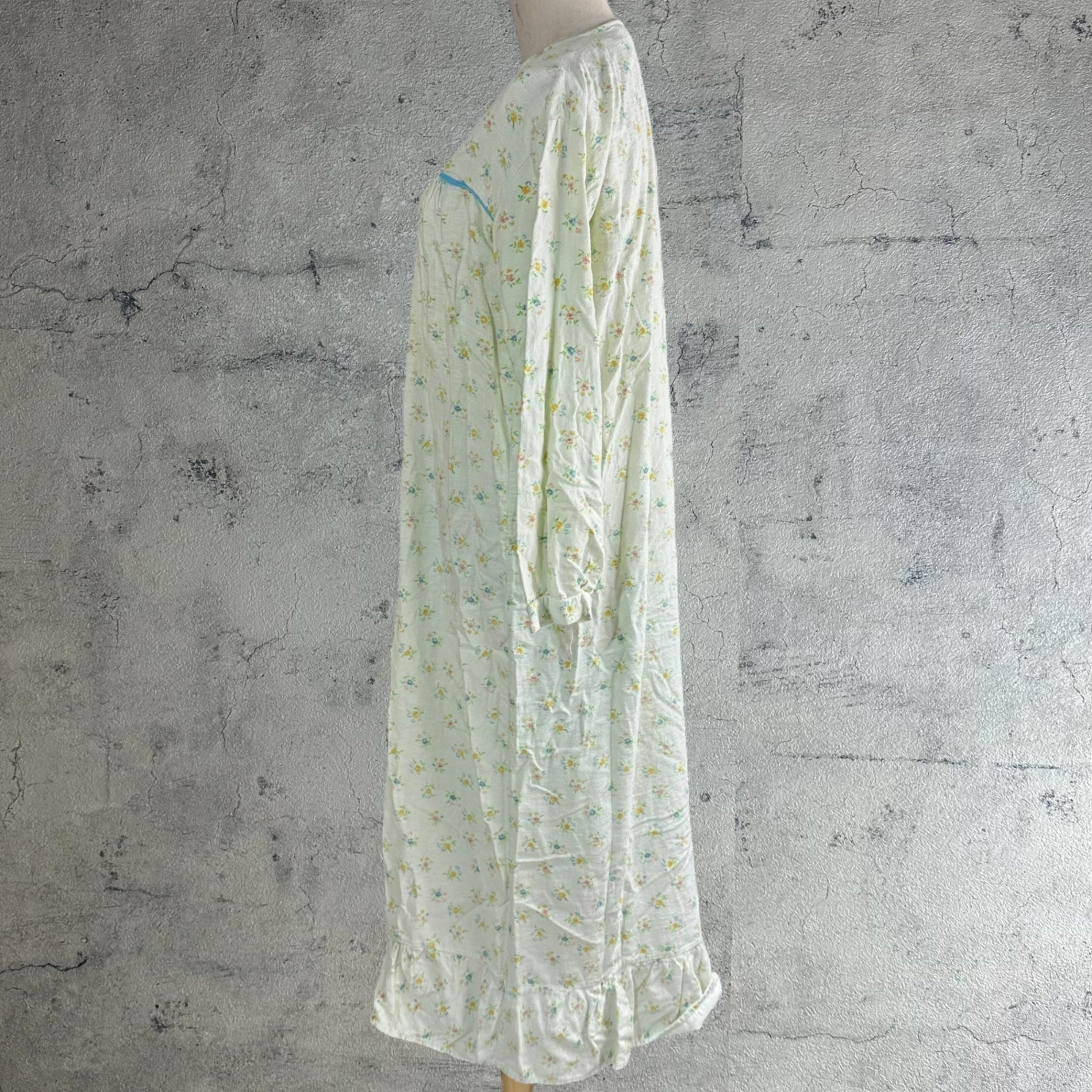 VINTAGE(ヴィンテージ) 70's flower printed lomg onepiece 花柄の長袖ロング丈ワンピース 38(M~L程度) グリーン