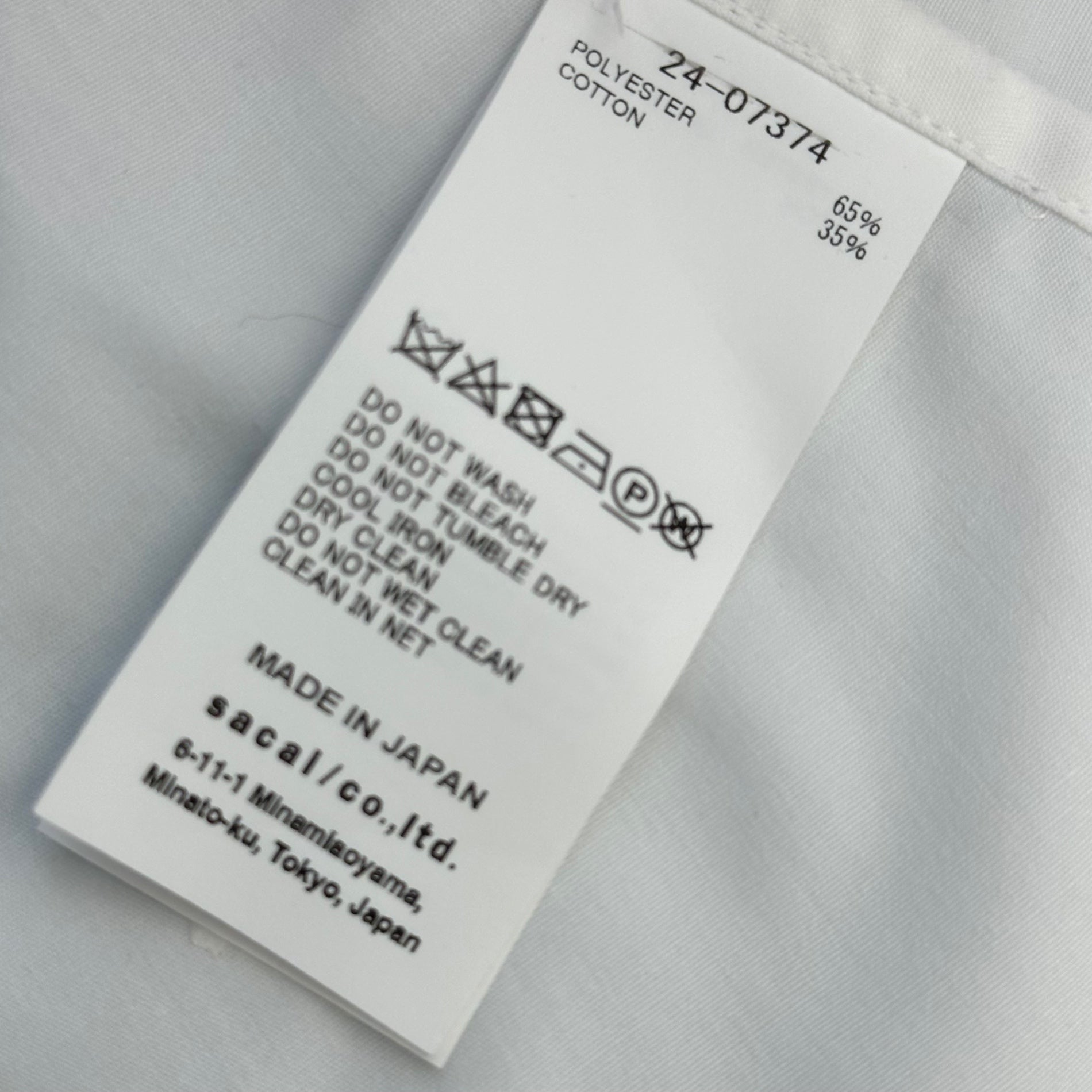 sacai(サカイ) 2024SS Cotton Poplin Shirt コットン ポプリン シャツ
