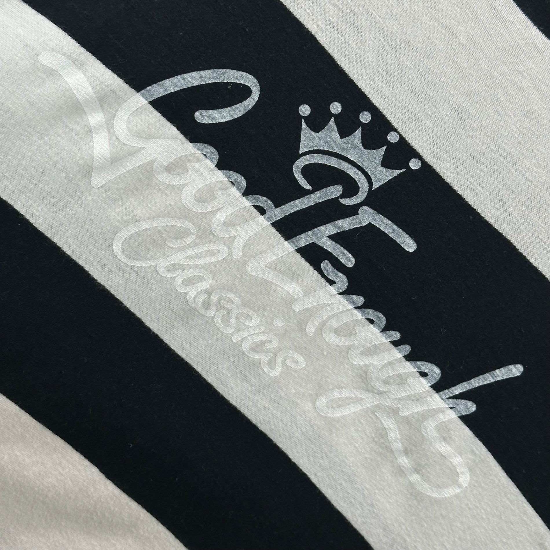 GOODENOUGH(グッドイナフ) 2000's Back Logo Striped S/S Tee バック ロゴ ボーダー Tシャツ  M ブラック×ホワイト UNDERWEAR