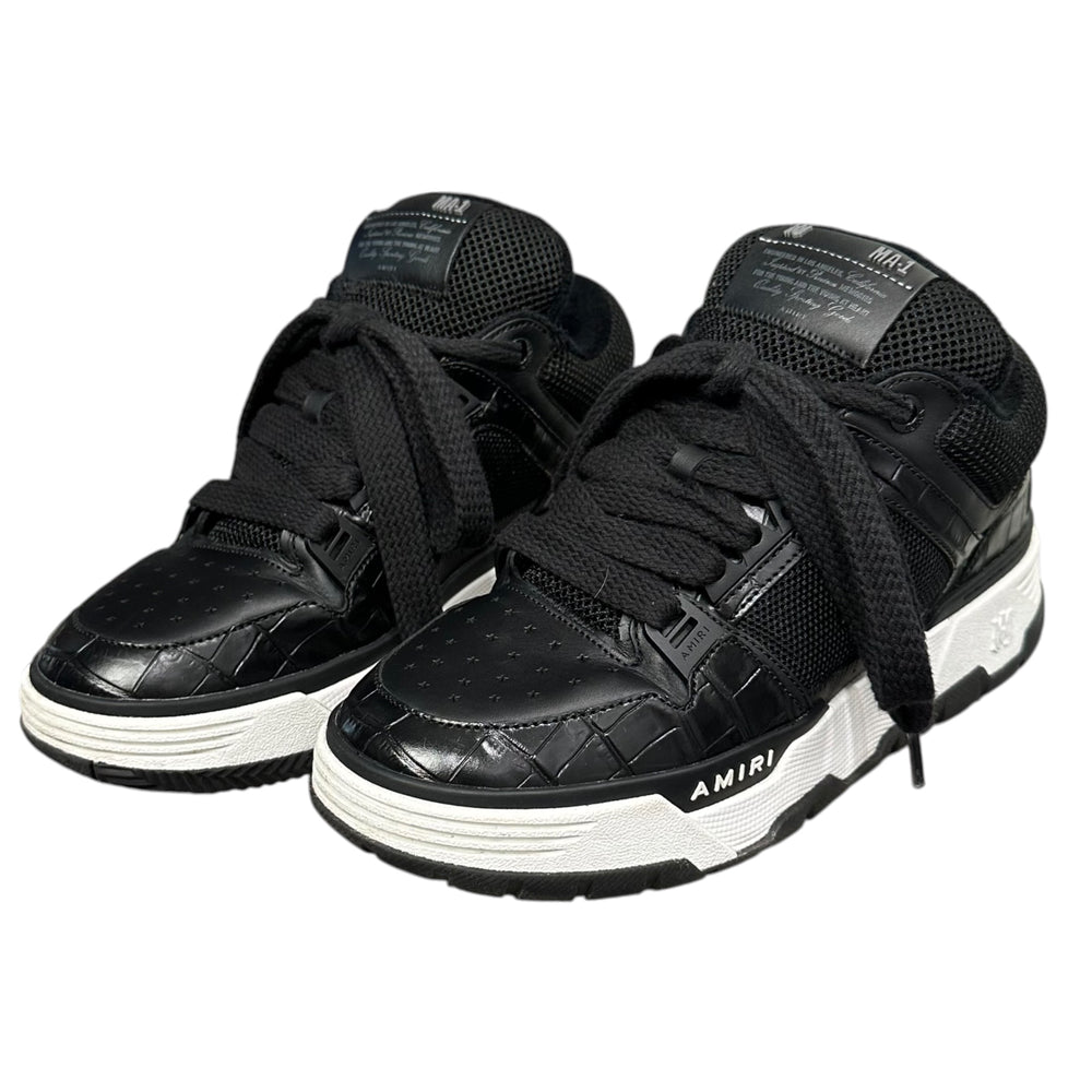 AMIRI(アミリ) Croc-Embossed Low-Cut Sneakers クロコ型押し ローカット スニーカー MA-1-23 29cm ブラック