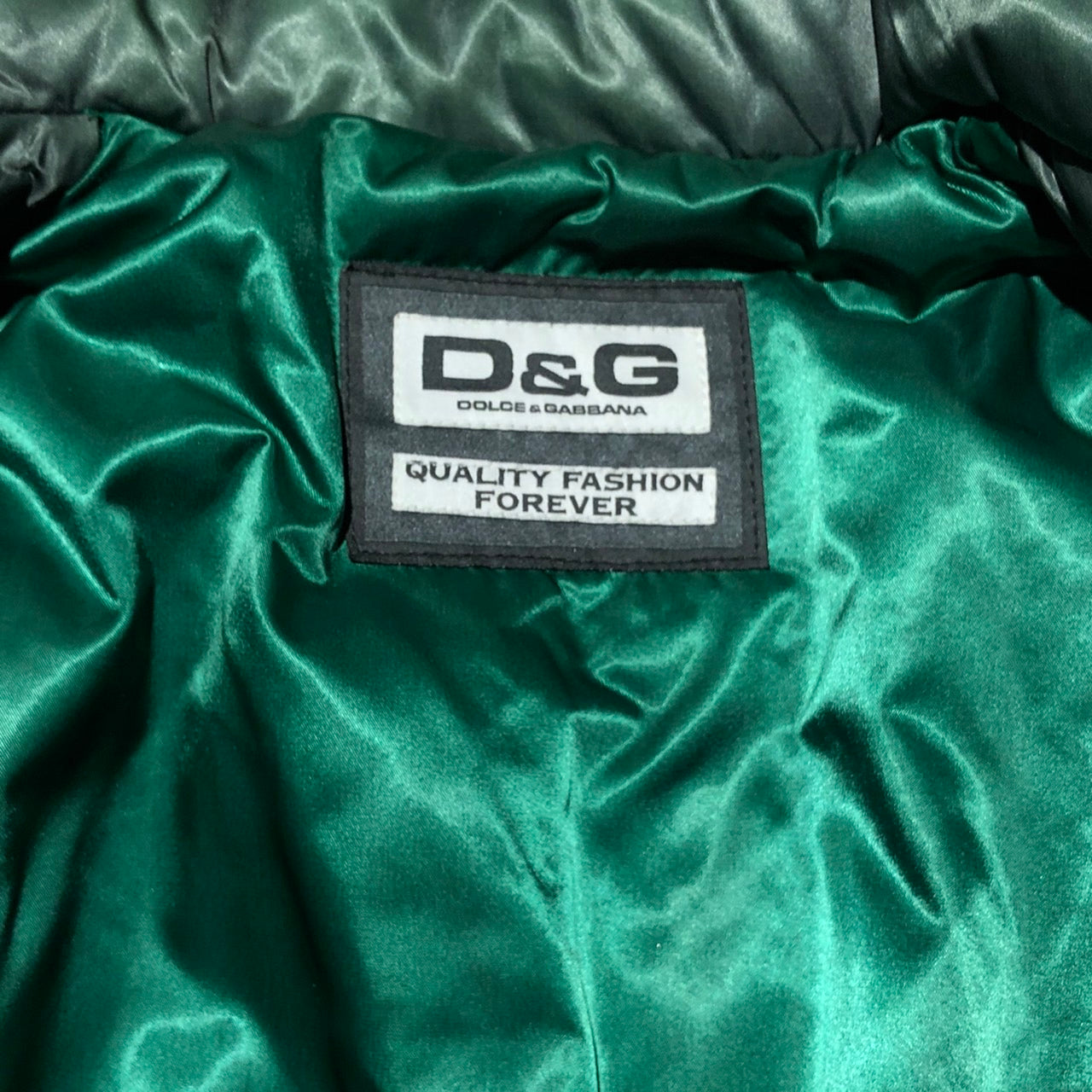 D&G DOLCE&GABBANA(ディーアンドジードルチェ&ガッバーナ) 90'sナイロンレザー切替ジャケット 46(M程度) カーキ
