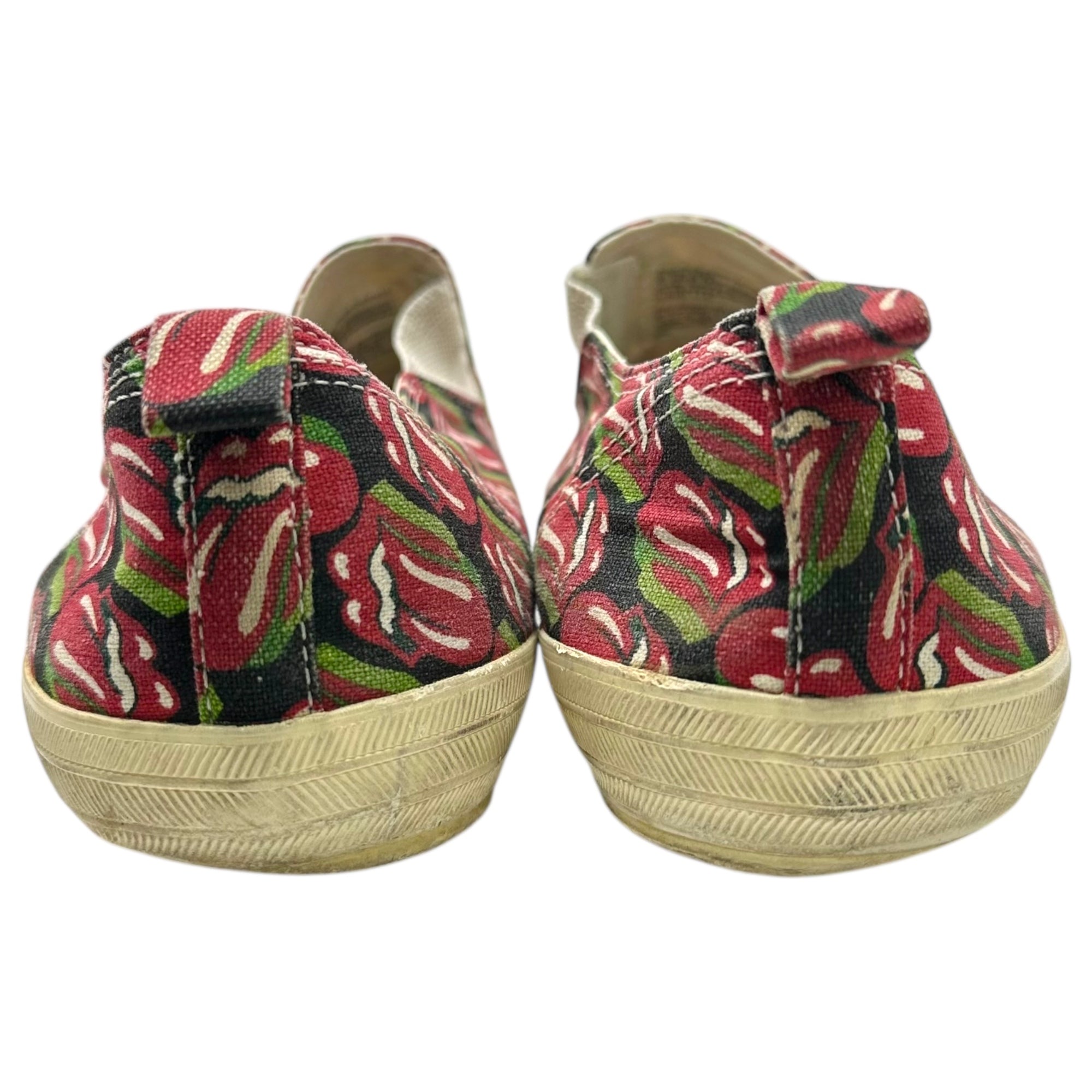 COMME des GARCONS HOMME PLUS(コムデギャルソンオムプリュス) 06SS Rolling Stones Lips & Tongue Print Slip-Ons ローリング ストーンズ リップ＆タン ドット プリント スリッポン JQ20A1 27.0cm アイボリー×レッド スニーカー コラボ