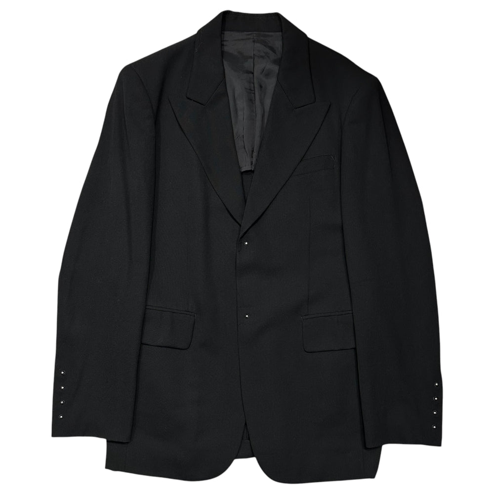 Jean Paul GAULTIER HOMME(ジャンポールゴルチエオム) 1995AW Stud-detailed tailored jacket ギボシ ボタン スタッズ テーラード ジャケット 560-5.JK.JG. 48 ブラック 90's 90年代