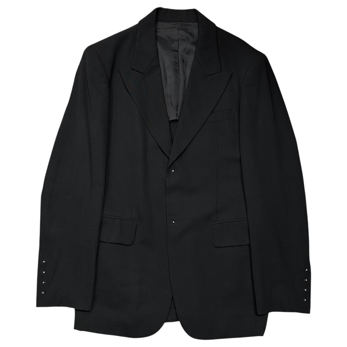 Jean Paul GAULTIER HOMME(ジャンポールゴルチエオム) 1995AW Stud-detailed tailored jacket ギボシ ボタン スタッズ テーラード ジャケット 560-5.JK.JG. 48 ブラック 90's 90年代