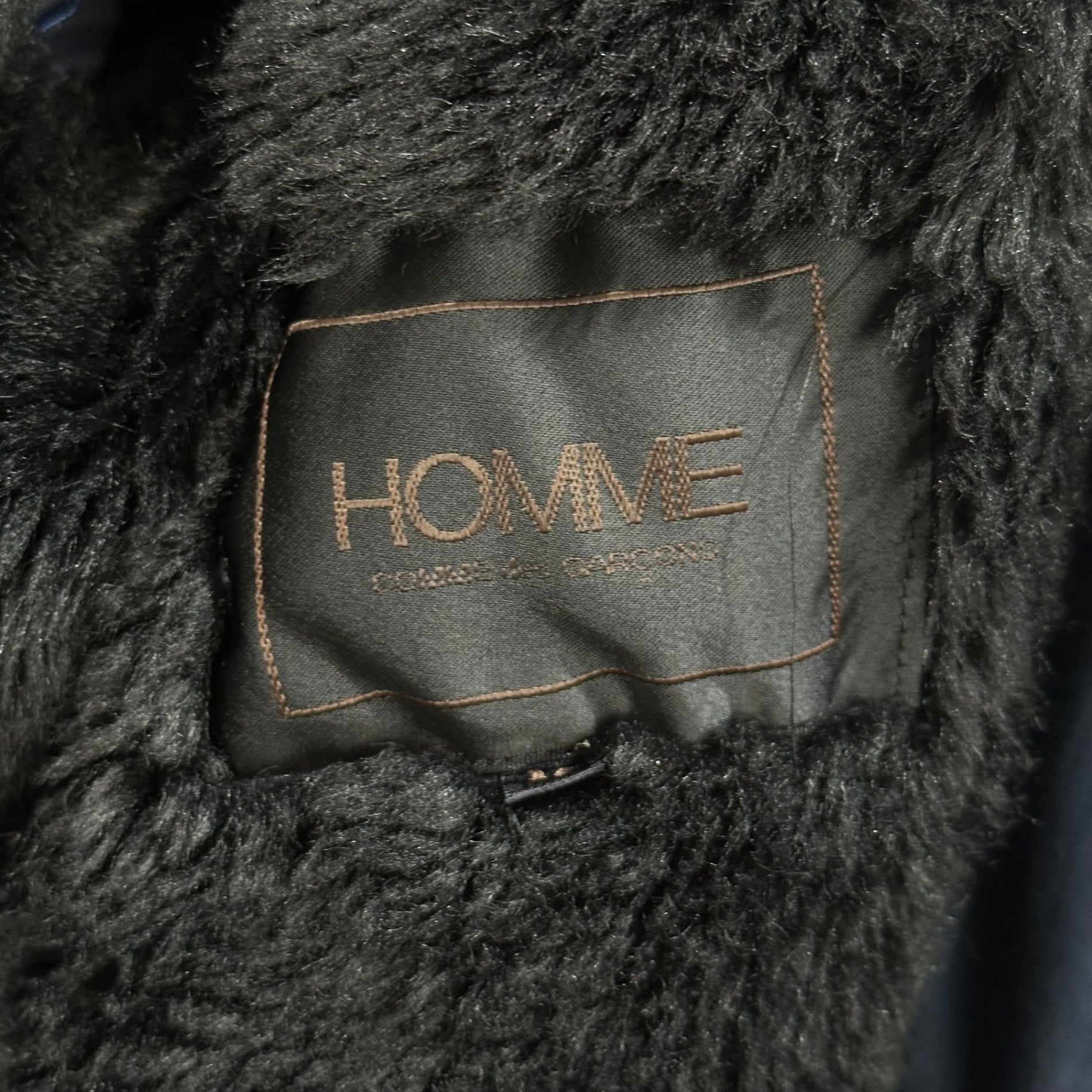 COMME des GARCONS HOMME(コムデギャルソンオム) 81AW-83AW ”Big-HOMME” Boa Stand-Collar Coat デカオム ボア ステンカラー コート HC-080080 M ネイビー 80年代 アーカイブ