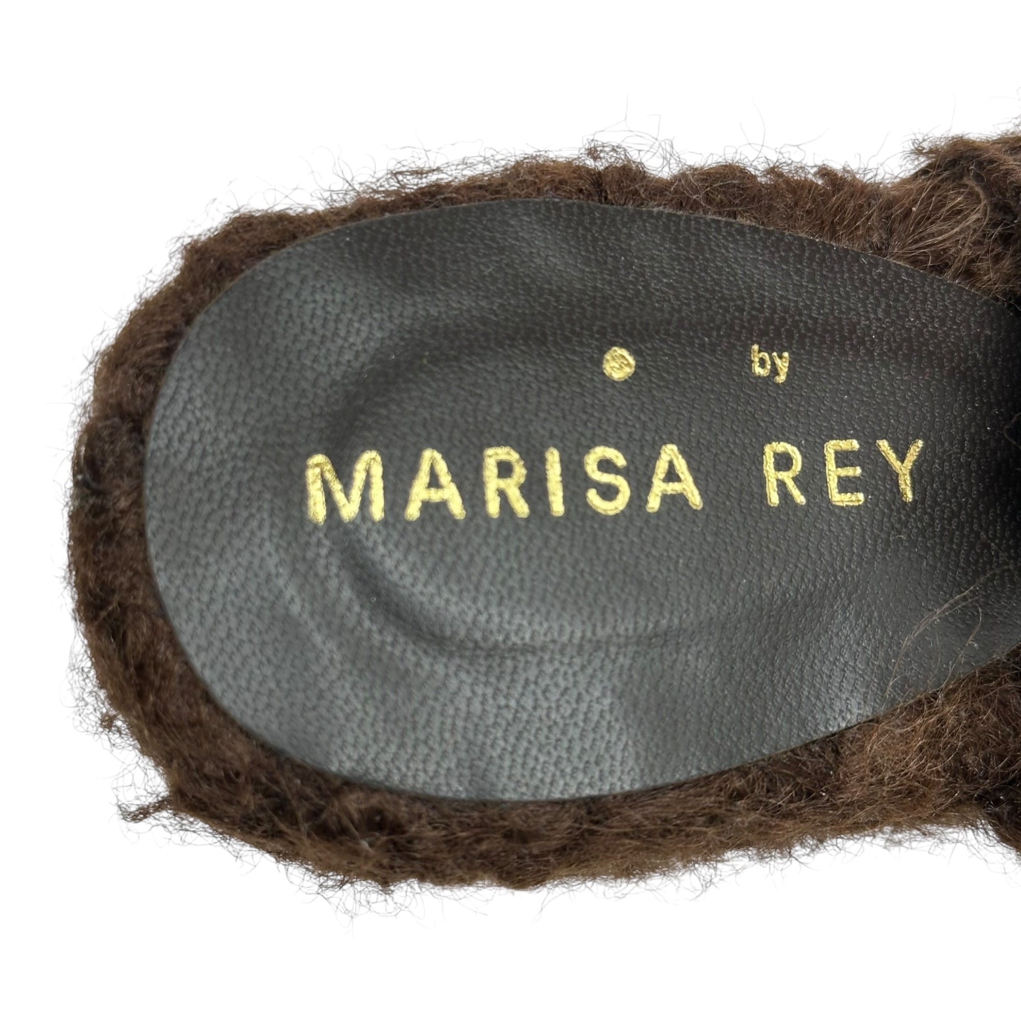 MARISA REY(マリサ レイ) エコムートン ヒールサンダル ストラップ 厚底 もこもこ BYA-78070-B 38(24cm程度) ブラウン