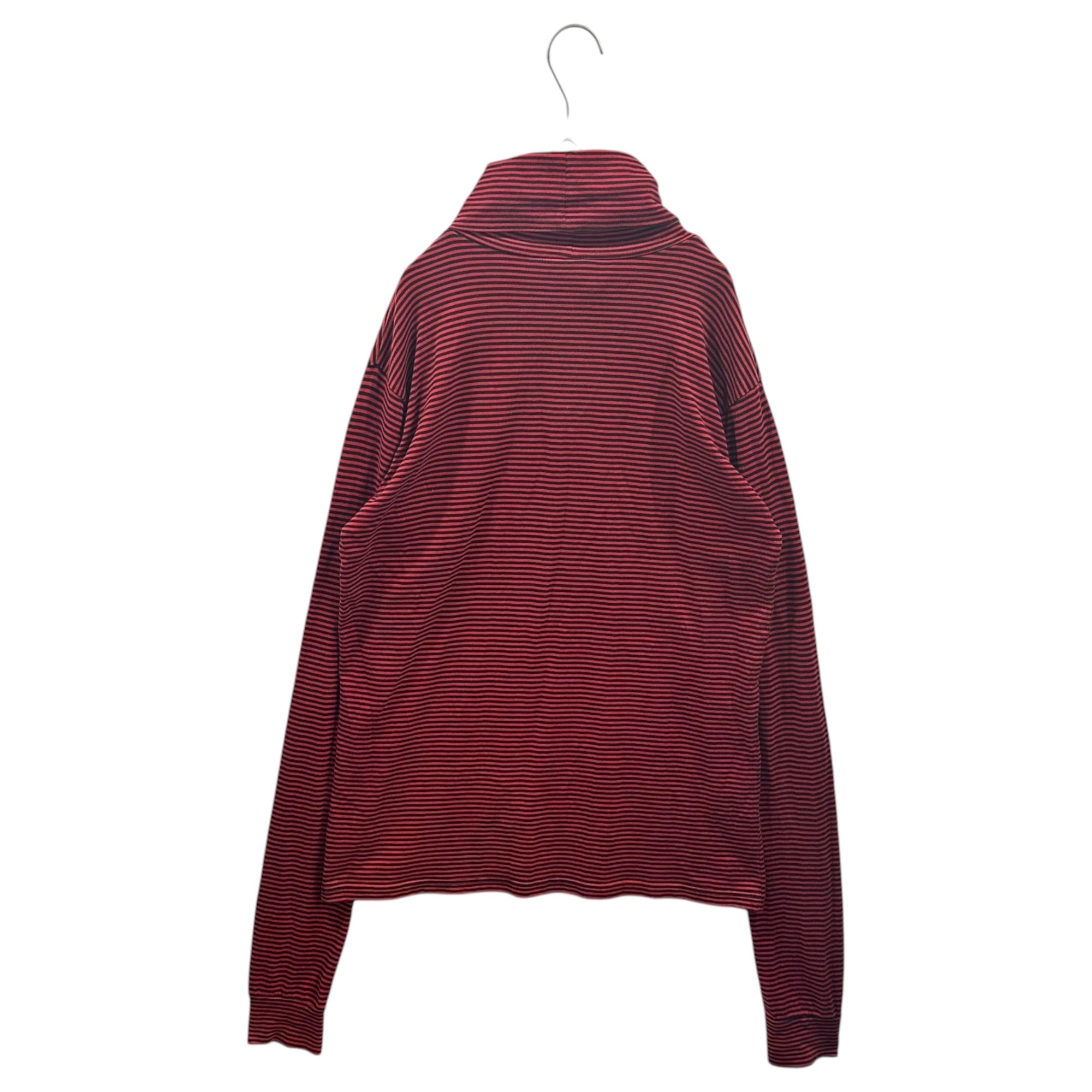 NUMBER (N)INE(ナンバーナイン) 2005AW ”THE HIGH STREETS” Turtleneck Striped L/S T-Shirt ハイストリート期 タートルネック ボーダー 長袖 カットソー 3 レッド×ブラック 00's