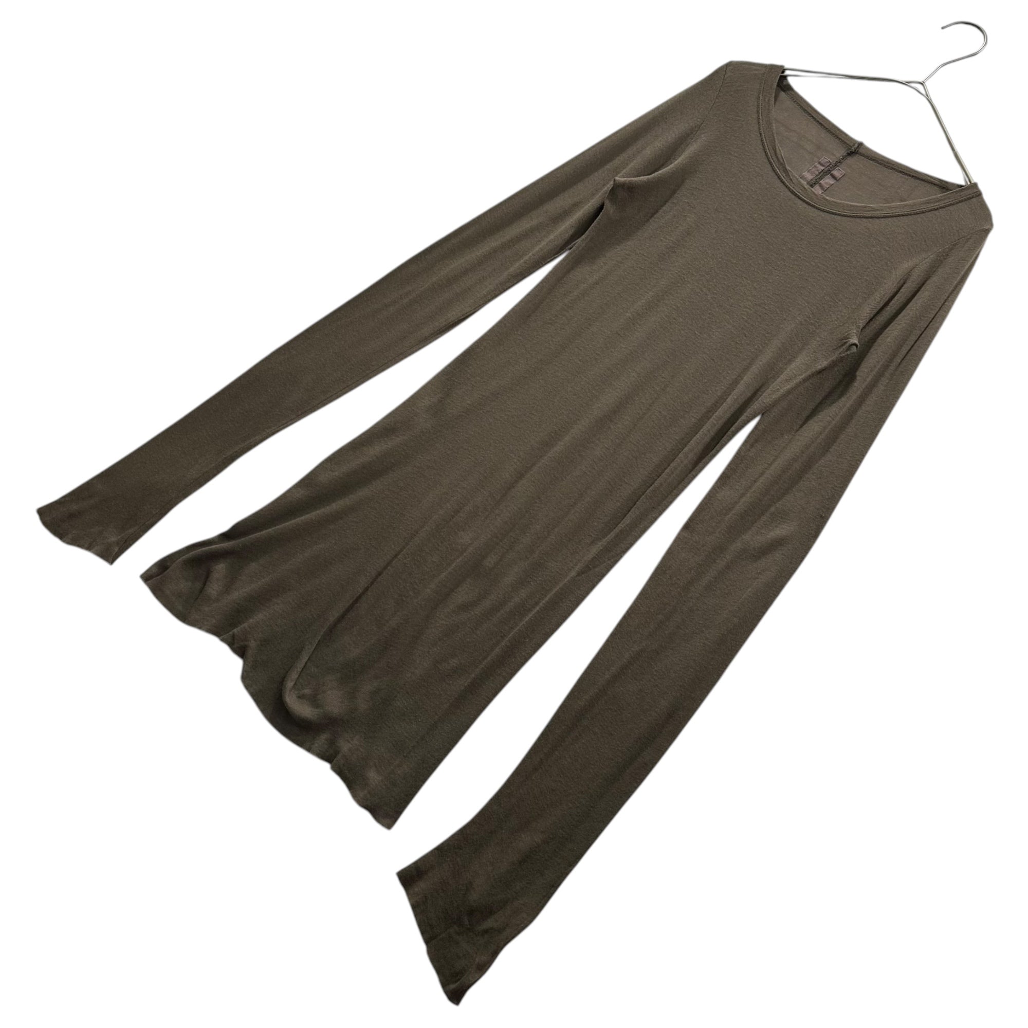 Rick Owens(リックオウエンス) 12SS L/S Ribbed T-Shirt 長袖 リブ カットソー 表記無(40程度) カーキ Tシャツ