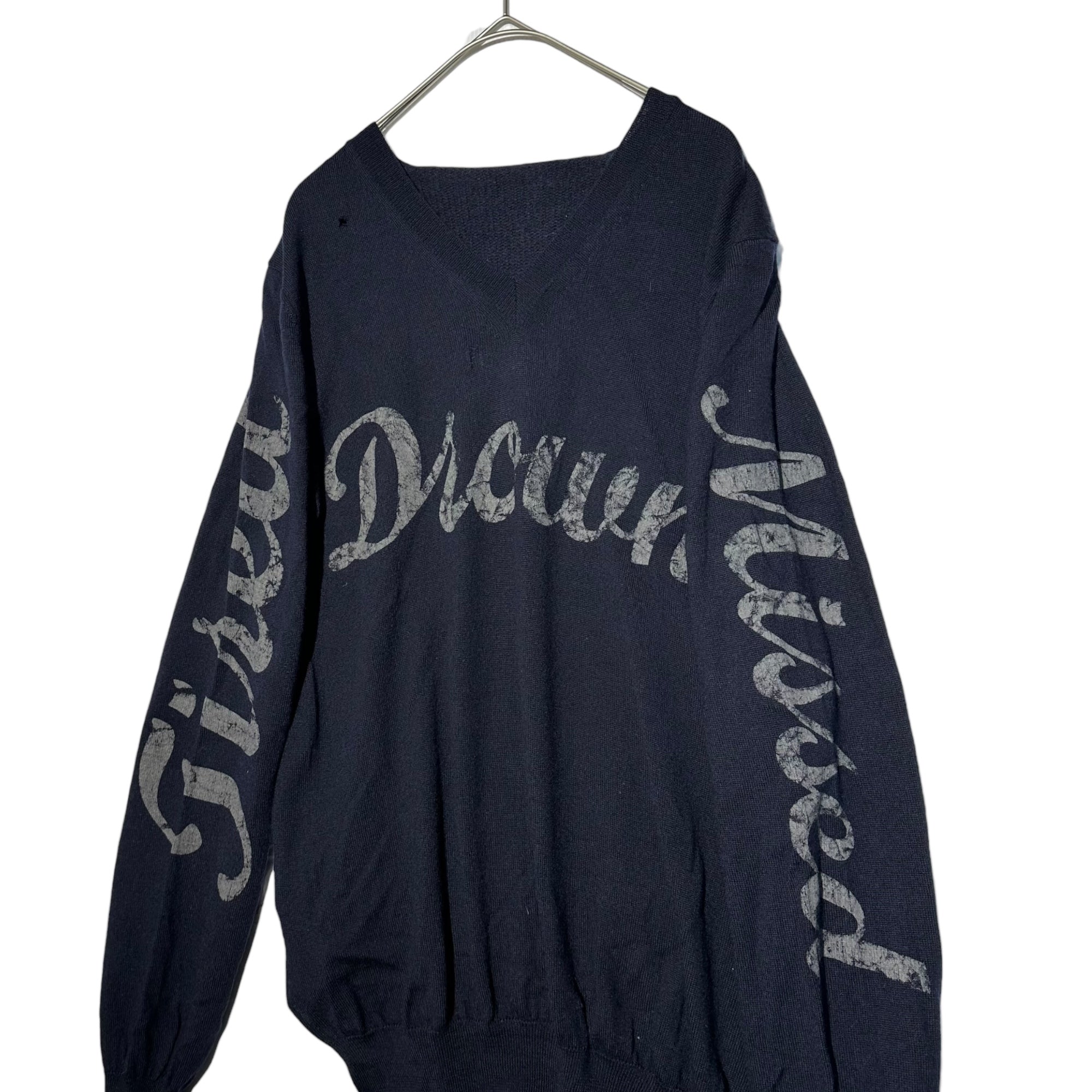 COMME des GARCONS SHIRT(コムデギャルソンシャツ) ”Drown” Printed Back V-Neck Knit プリント バックV ニット W13504 S ネイビー
